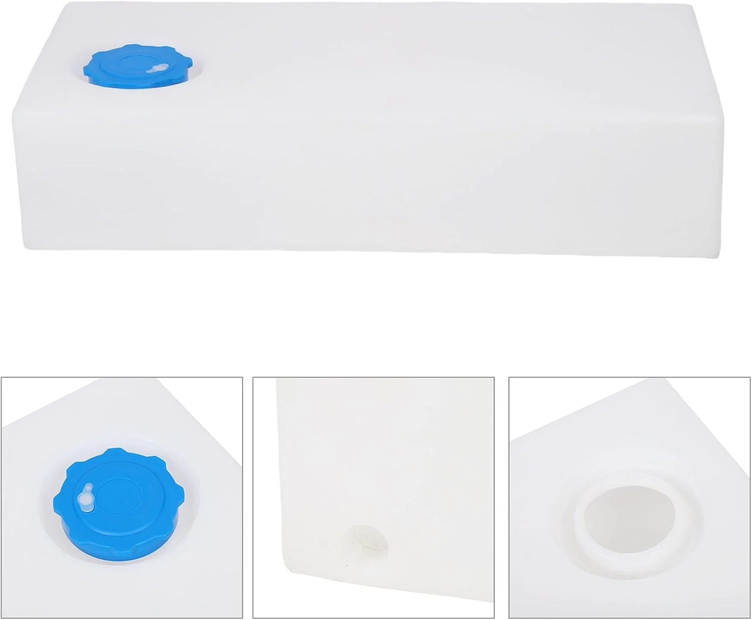 مخزن آب شیرین 32 لیتری RV مدل Asixxsix، مخزن ذخیره سازی مربع شکل قابل حمل با طراحی بدون درز و ضد نشت، ساخته شده از مواد LLDPE با گرید غذایی، مخازن نگهداری آب خاکستری برای آشامیدن و پخت و پز