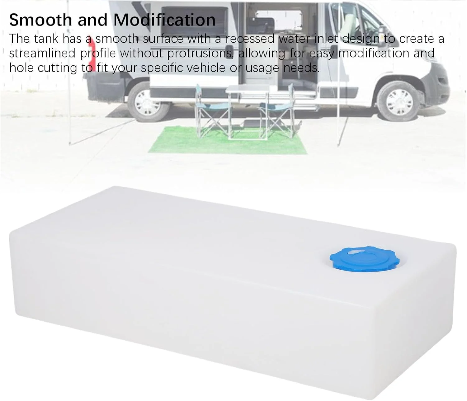 مخزن آب شیرین 32 لیتری RV مدل Asixxsix، مخزن ذخیره سازی مربع شکل قابل حمل با طراحی بدون درز و ضد نشت، ساخته شده از مواد LLDPE با گرید غذایی، مخازن نگهداری آب خاکستری برای آشامیدن و پخت و پز