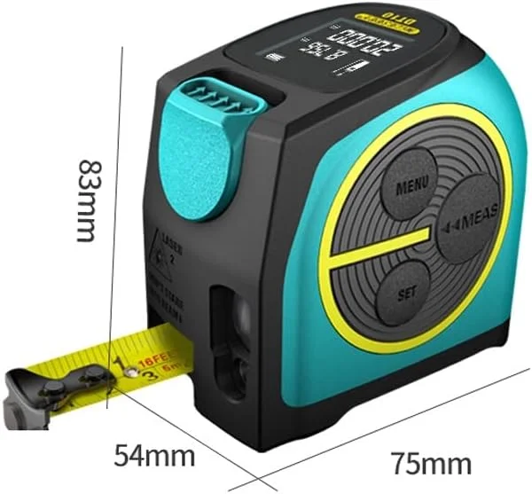 متر نواری، متر لیزری مادون قرمز، ابزار اندازه گیری دکوراسیون، متر اندازه گیری اتاق، متر الکترونیکی (60 متر)، ابزار تست