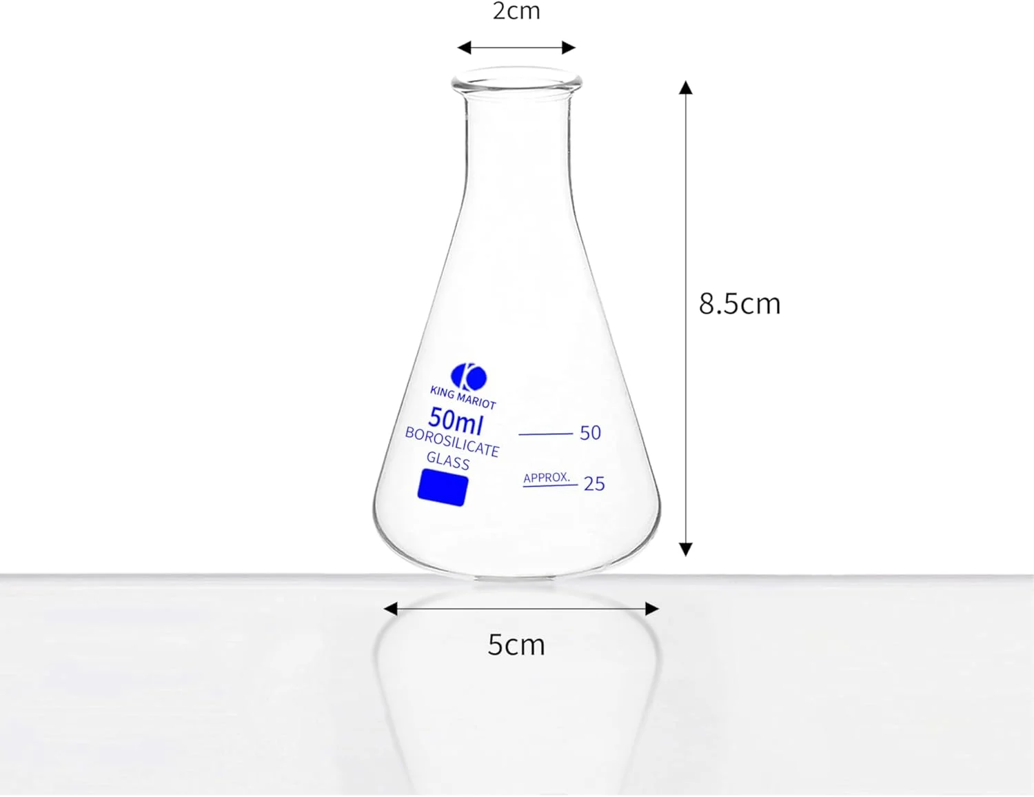 ست 6 عددی تجهیزات پزشکی King Mariot شامل بشر شیشه ای 50 میلی لیتری و ارلن مایر 50 میلی لیتری با کیفیت بالا برای آزمایشگاه های زیست شناسی، شیمی، صنعتی و کشت