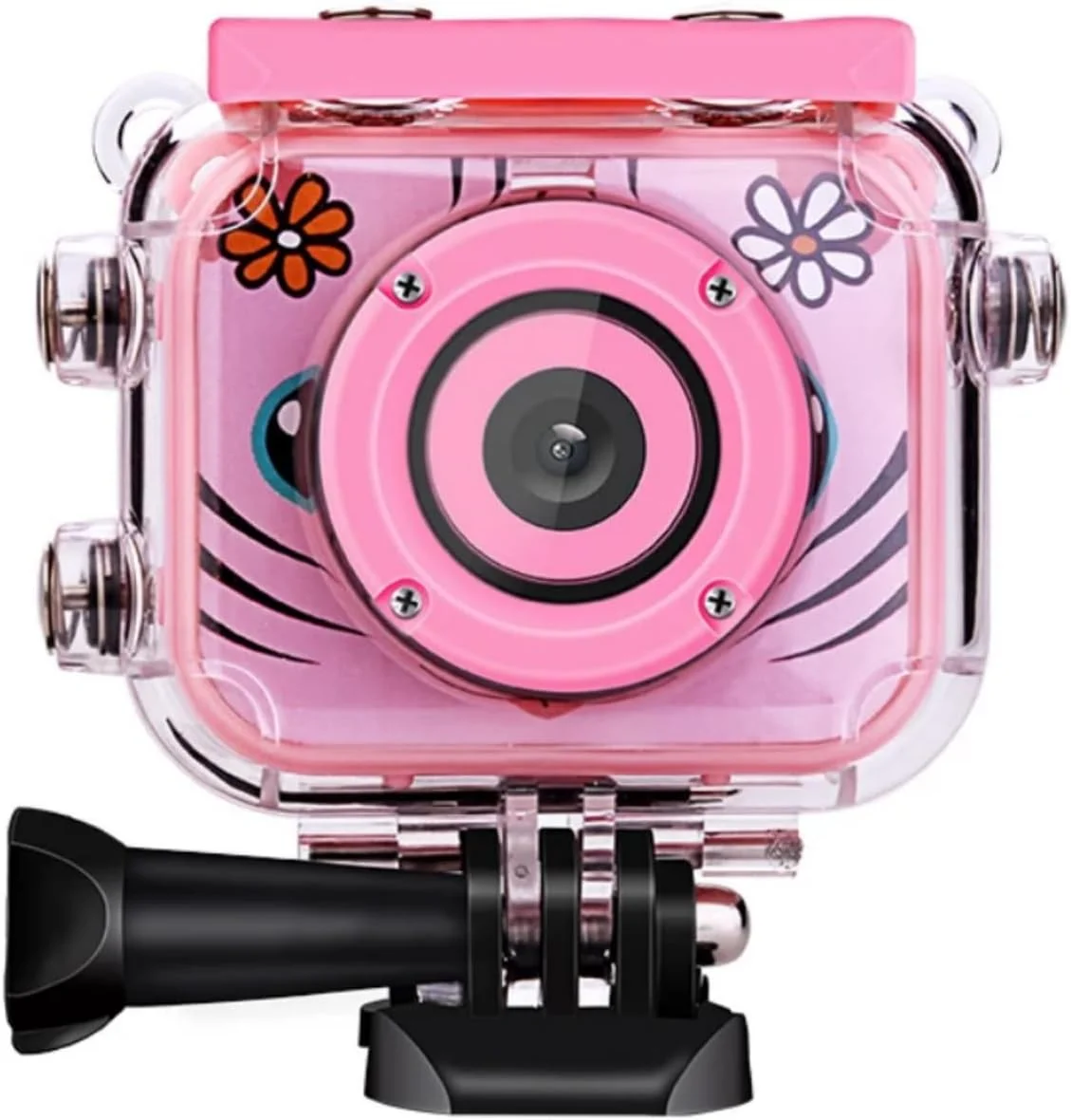 دوربین کودکانه ضد آب SKEIDO با صفحه نمایش LCD 2.0 اینچی، دوربین دیجیتال عکس و فیلم 1080P، ضبط کننده زیر آب، هدیه تولد و تعطیلات (صورتی)