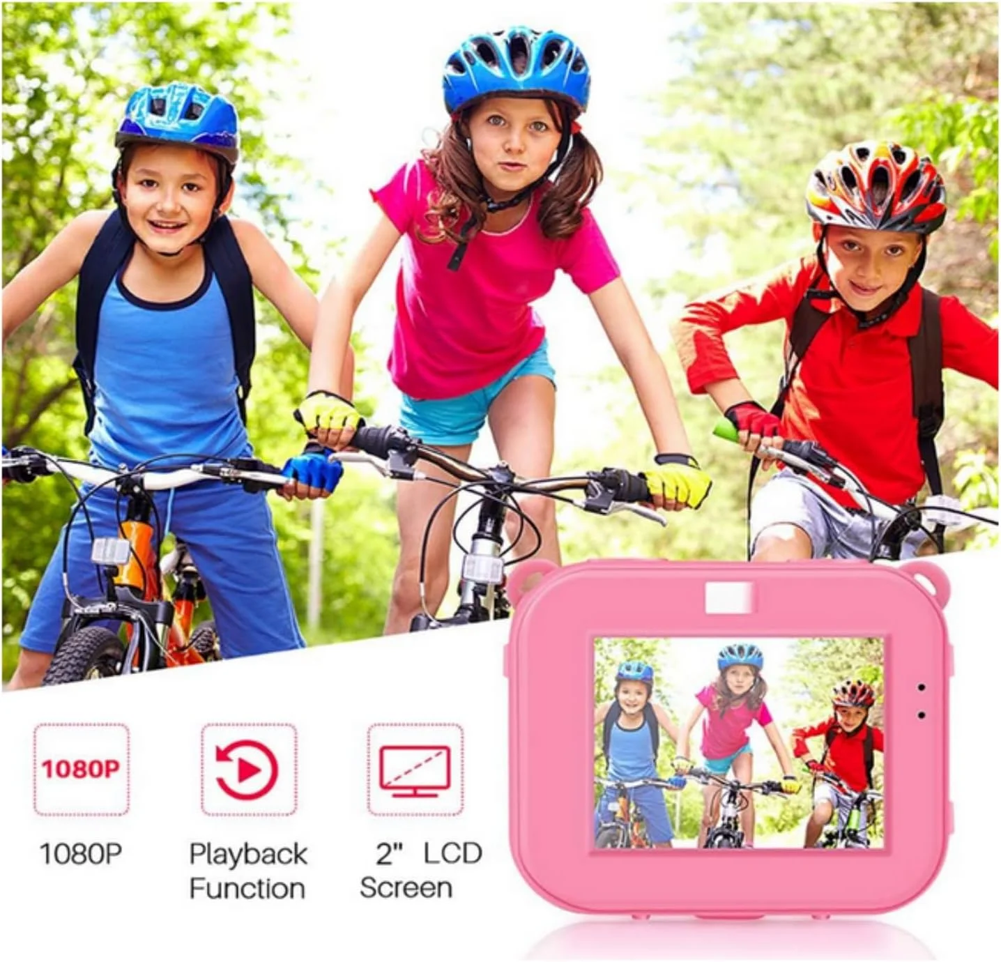 دوربین کودکانه ضد آب SKEIDO با صفحه نمایش LCD 2.0 اینچی، دوربین دیجیتال عکس و فیلم 1080P، ضبط کننده زیر آب، هدیه تولد و تعطیلات (صورتی) دوربین کودکانه ضد آب SKEIDO با صفحه نمایش LCD 2.0 اینچی، دوربین دیجیتال عکس و فیلم 1080P، ضبط کننده زیر آب، هدیه تولد و تعطیلات (صورتی)