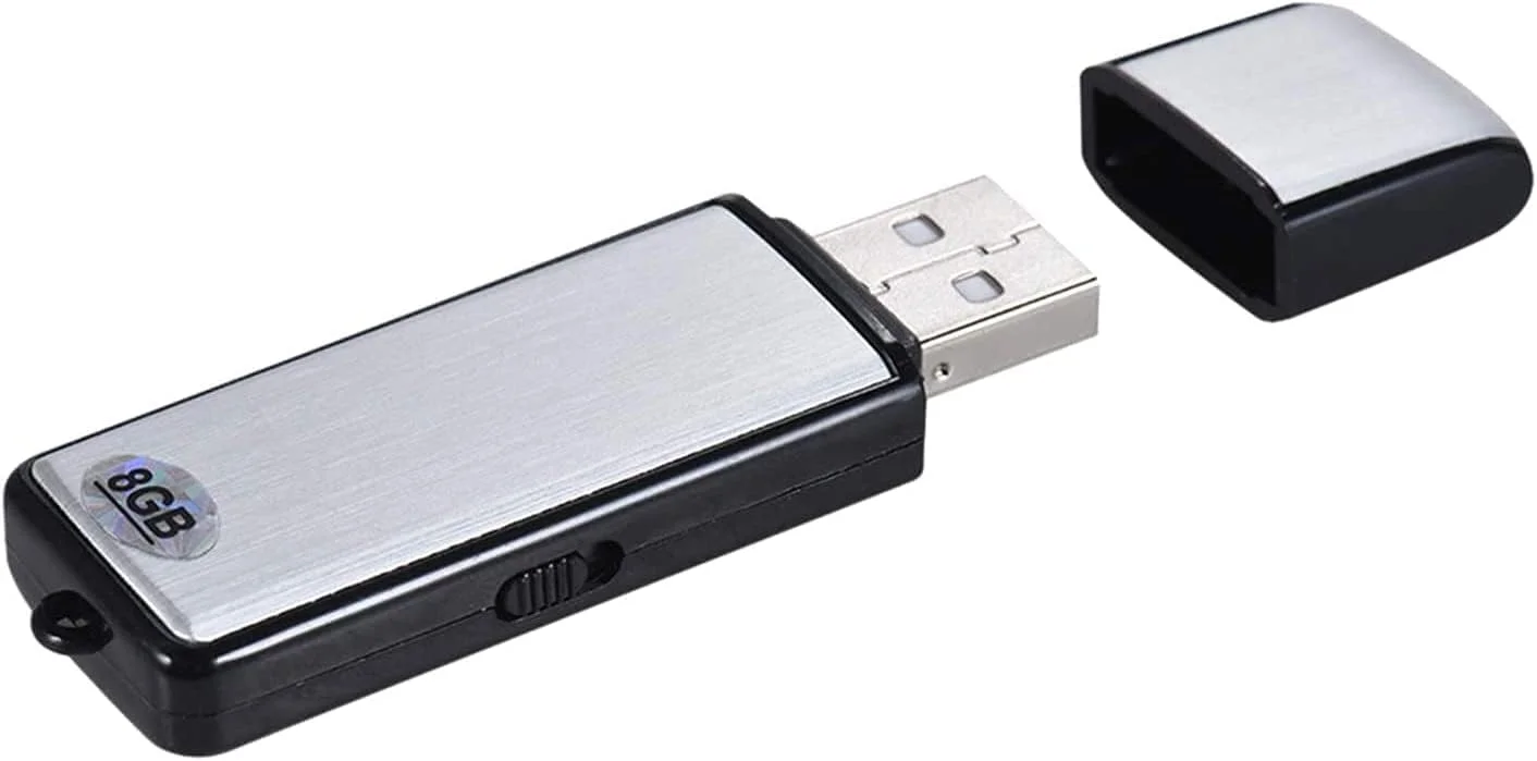 ضبط کننده صدای دیجیتال USB اسکیدو مدل SK-858 با حافظه 8 گیگابایت، فلش مموری USB، 18 ساعت ضبط مداوم، قابل شارژ برای دفتر و مدرسه