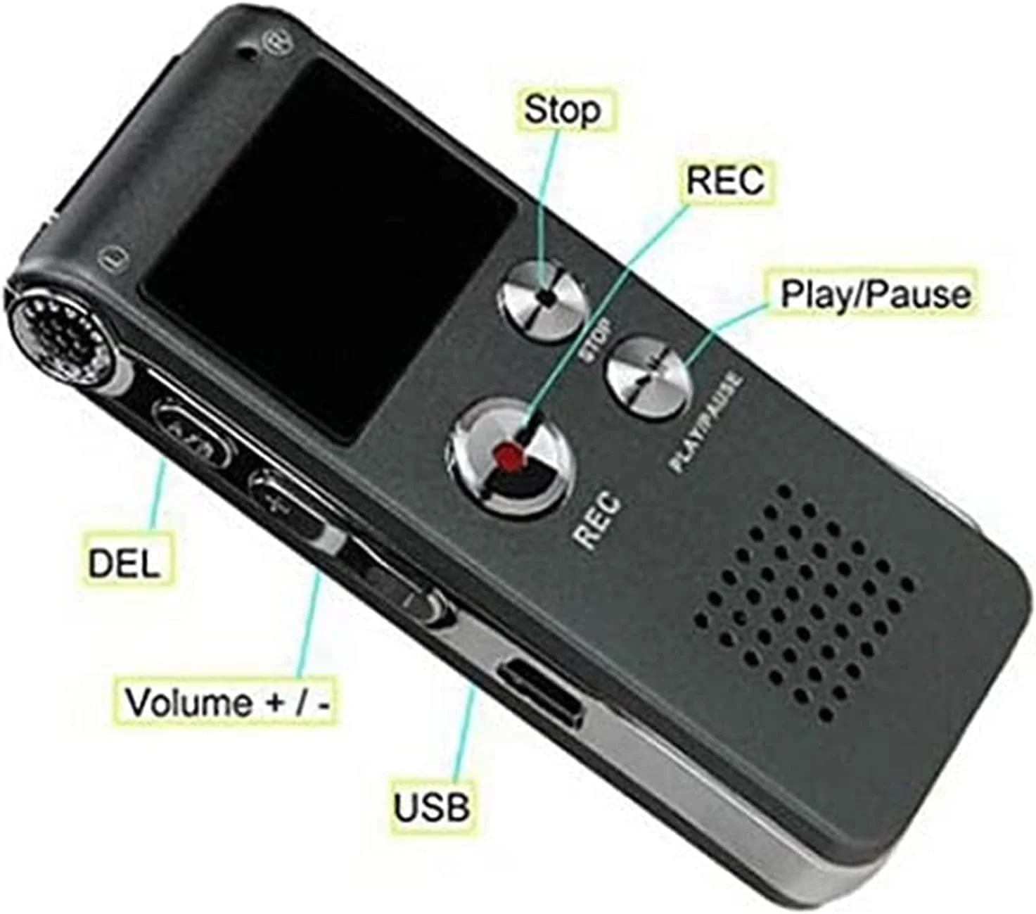 دستگاه ضبط صدای دیجیتال فعال با صدا SKEIDO Professional 8GB، ضبط کننده صدای قابل حمل MP3 پلیر، قلم ضبط دیجیتال کوچک دستگاه ضبط صدای دیجیتال فعال با صدا SKEIDO Professional 8GB، ضبط کننده صدای قابل حمل MP3 پلیر، قلم ضبط دیجیتال کوچک