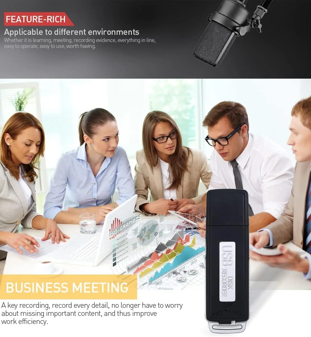 ضبط کننده صدای USB قابل شارژ حرفه ای کوچک 8 گیگابایتی SKEIDO SK-868، ضبط کننده صدا، دیکتافون صوتی Gravador De Voz