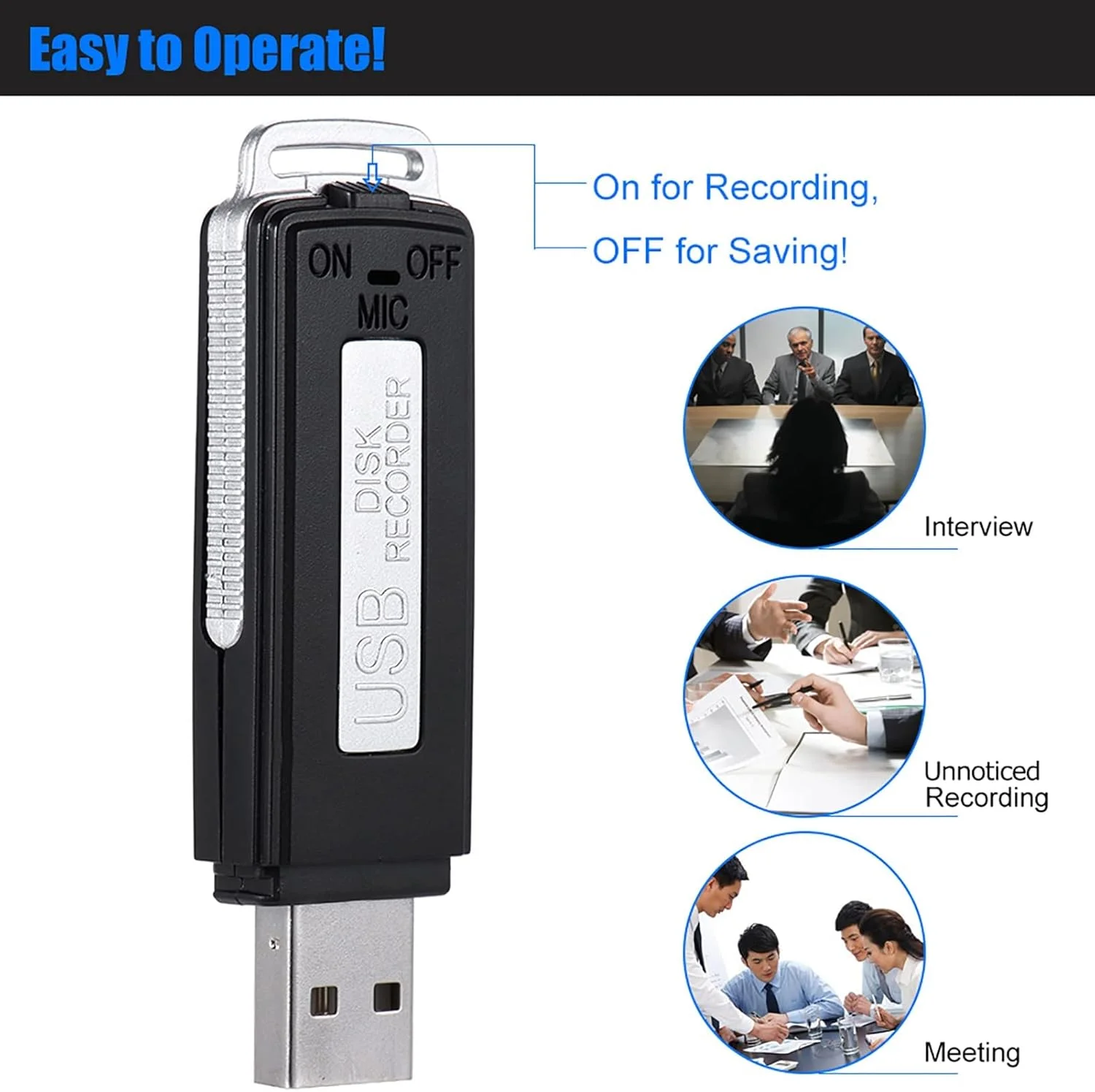 ضبط کننده صدای USB قابل شارژ حرفه ای کوچک 8 گیگابایتی SKEIDO SK-868، ضبط کننده صدا، دیکتافون صوتی Gravador De Voz