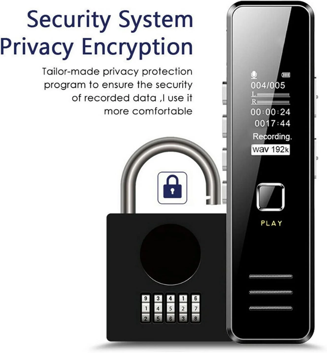 ضبط کننده صدای دیجیتال SKEIDO با بلندگو، 8 گیگابایت، USB قابل شارژ، پخش صدا، پخش کننده MP3، کاهش نویز، ضبط از راه دور