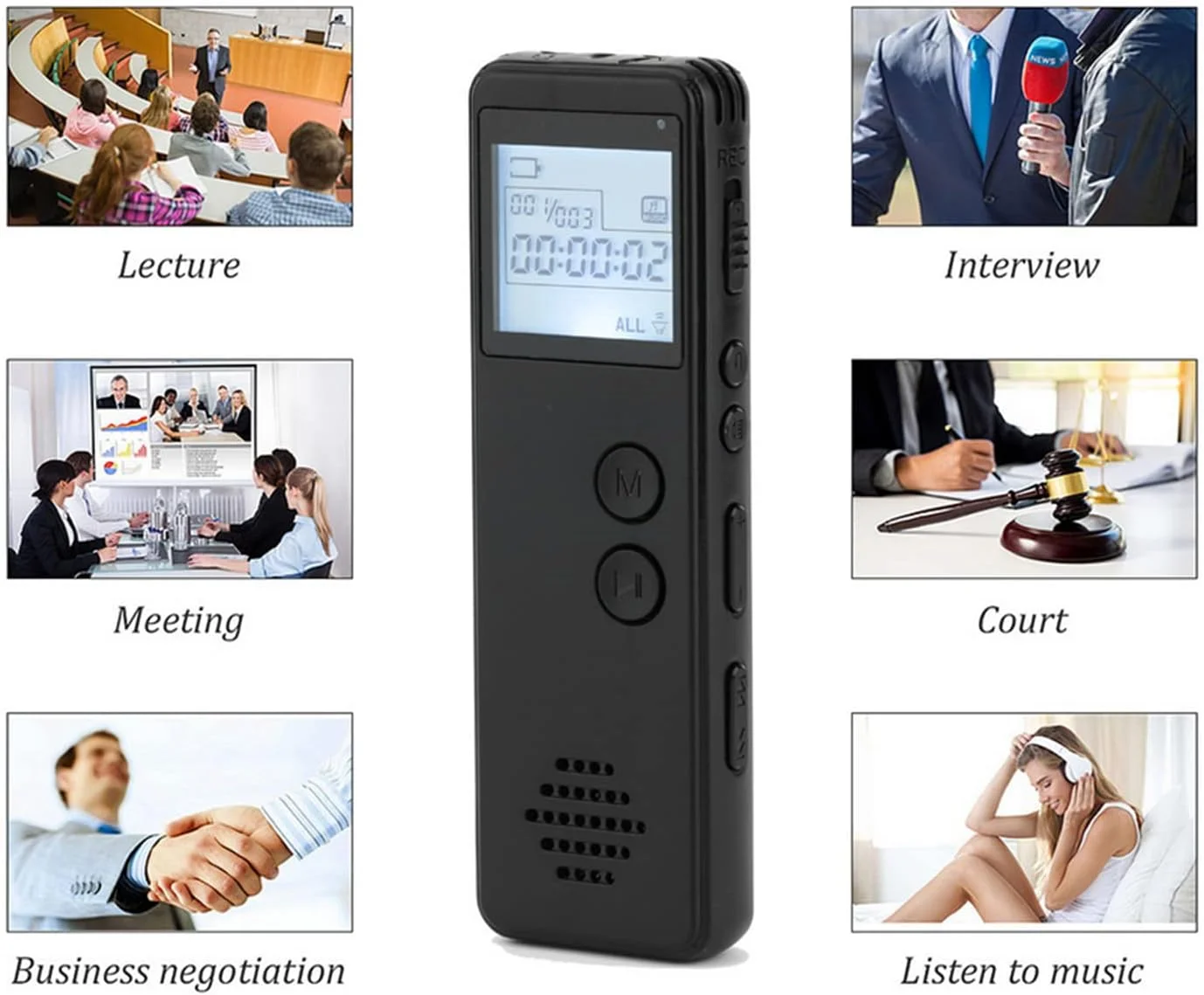 دستگاه ضبط صدای دیجیتال SKEIDO، ضبط کننده صدای MP3 از راه دور، کاهش نویز، ضبط صدا با یک کلید، پخش کننده MP3 WAV، 128 کیلوبیت بر ثانیه - SK-299 دستگاه ضبط صدای دیجیتال SKEIDO، ضبط کننده صدای MP3 از راه دور، کاهش نویز، ضبط صدا با یک کلید، پخش کننده MP3 WAV، 128 کیلوبیت بر ثانیه - SK-299