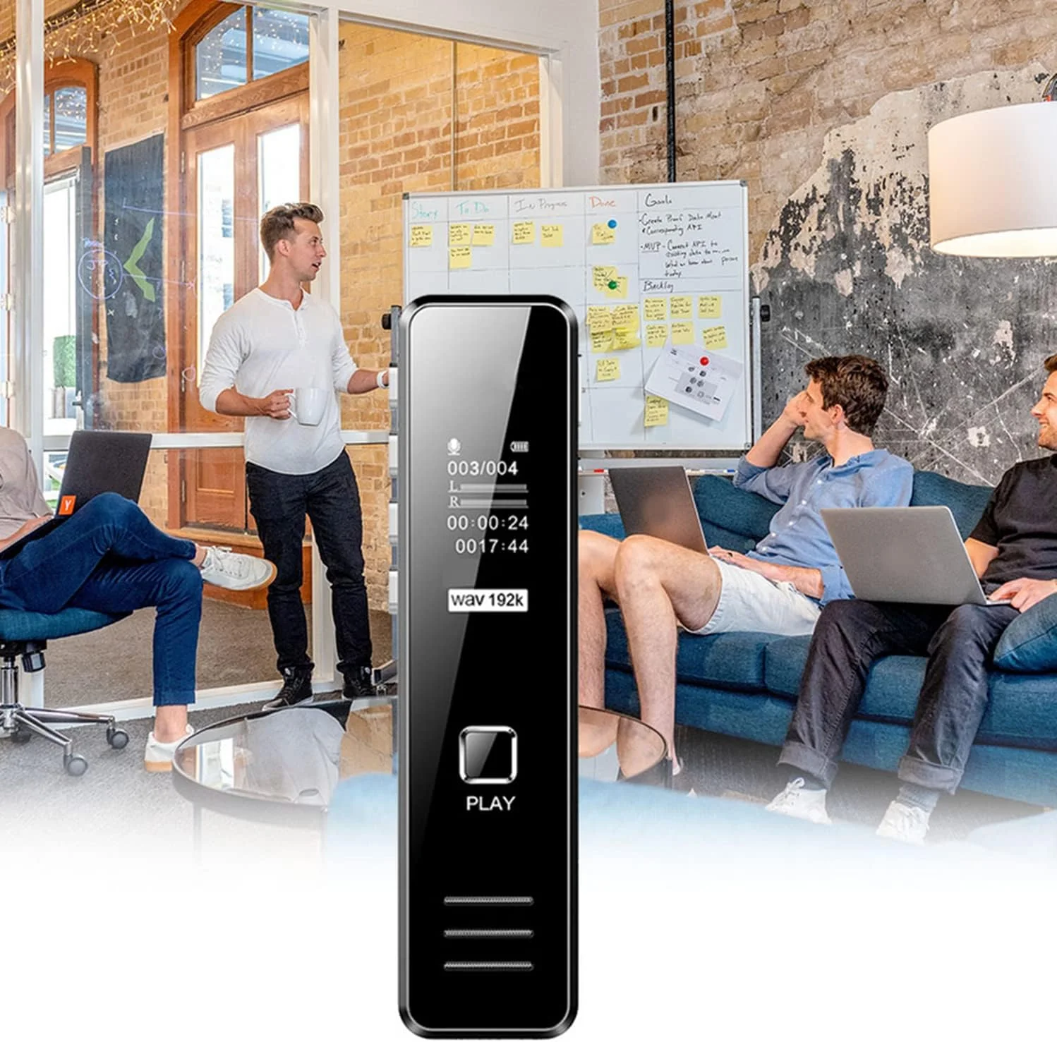 ضبط کننده صدای دیجیتال SKEIDO با بلندگو، 8 گیگابایت، USB قابل شارژ، پخش صدا، پخش کننده MP3، کاهش نویز، ضبط از راه دور