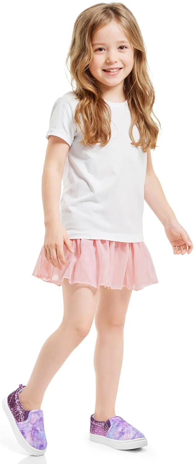 کفش کتانی بچه گانه K KomForme، مناسب دختران و پسران، مدل Slip On، جنس برزنت، مناسب پیاده روی، اکلیلی بنفش، سایز 1 بچه بزرگ