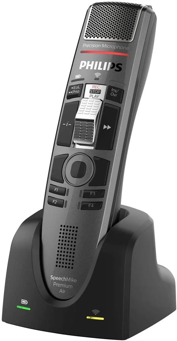 میکروفون USB بی‌سیم دیکته Philips SpeechMike Premium Air با کلید کشویی
