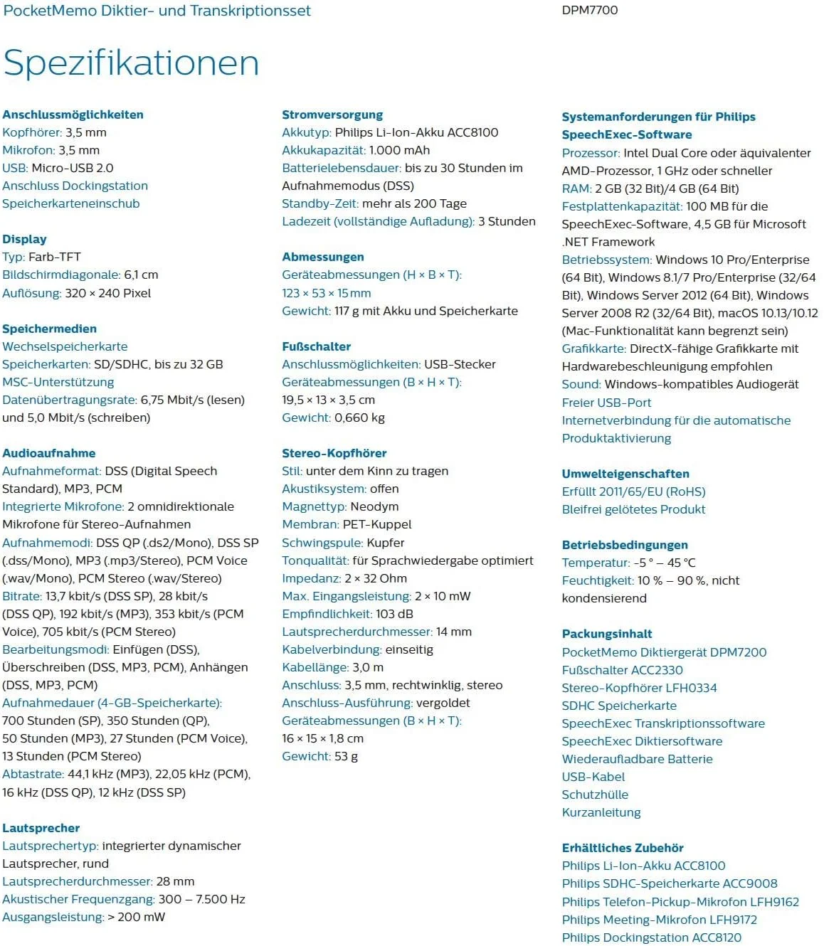 دستگاه ضبط صدای PHILIPS DICTAPHONE POCKET MEMO DPM7700/02