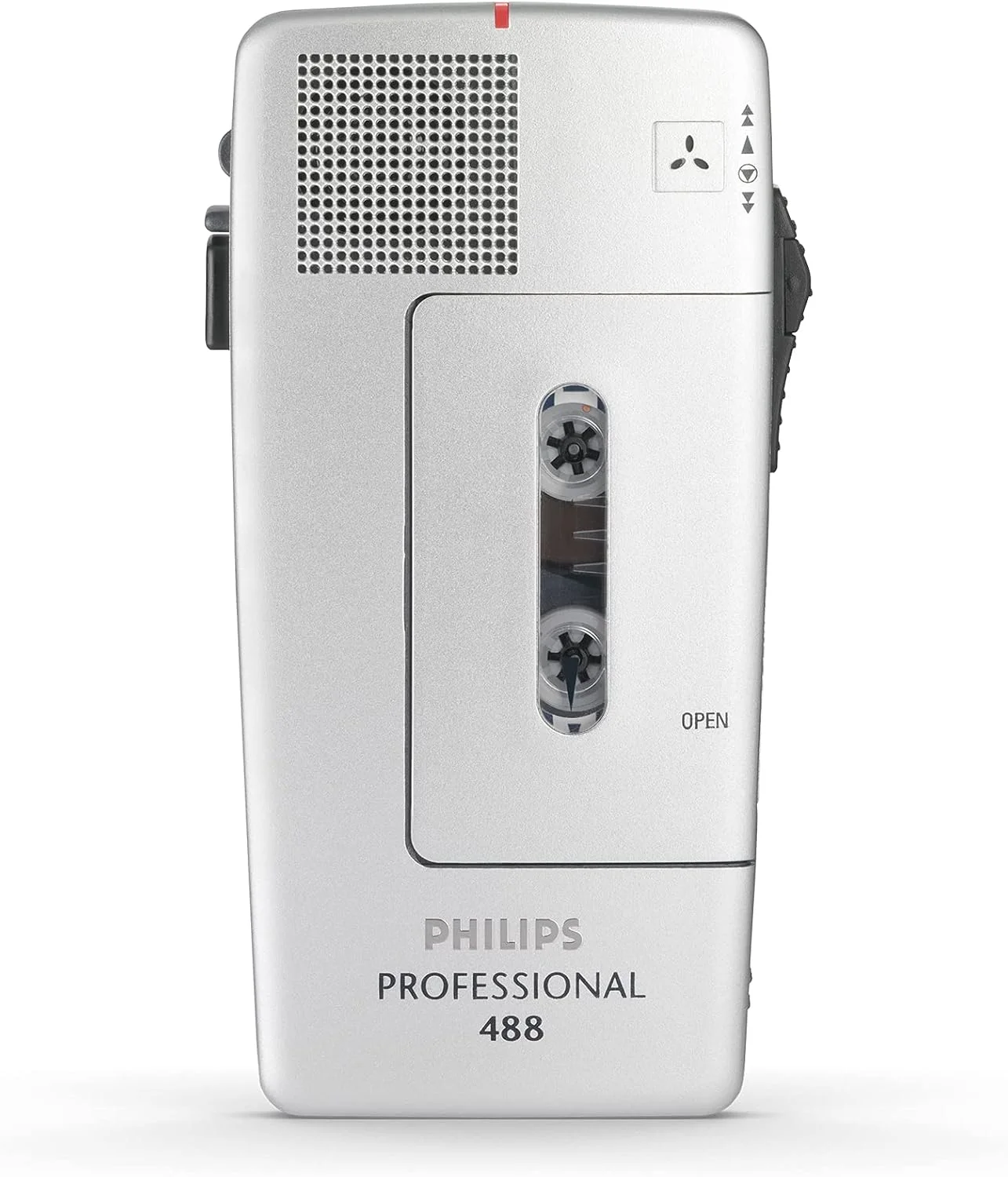 ضبط کننده صدای آنالوگ Philips Pocket Memo LFH0488 با نوار کاست کوچک (کلید کشویی، حساسیت میکروفون قابل انتخاب، کنترل ضبط خودکار، فعال سازی صوتی، صدای پایان نامه) نقره ای