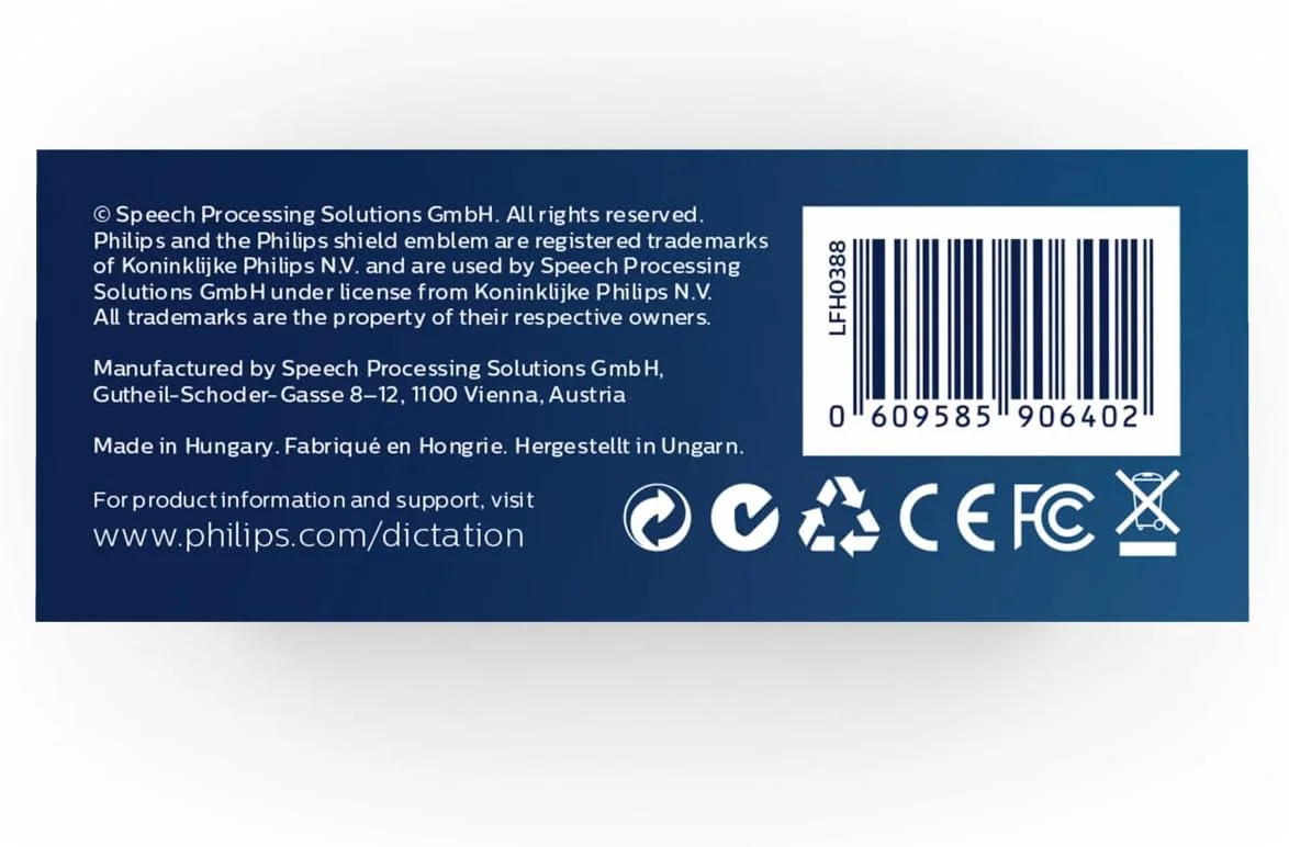 دستگاه ضبط صدا فیلیپس LFH0388 با نوار کاست کوچک آنالوگ، شامل 30 عدد نوار کاست کوچک و بند دستی - رنگ ذغالی