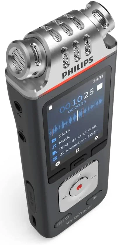 ضبط کننده صدای Philips Voicetracer با کیت فیلمبرداری DVT7110، پایه دوربین DSLR، 8 گیگابایت، برنامه تلفن هوشمند (Android/Ios)