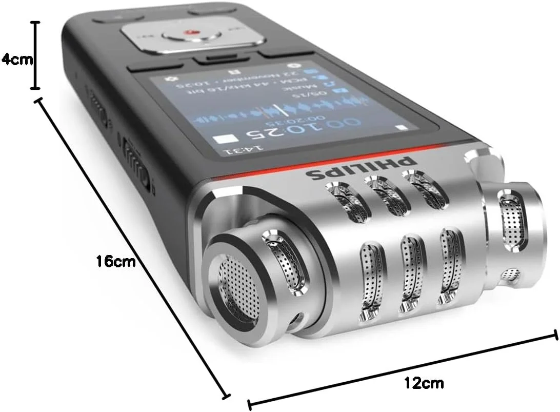 ضبط کننده صدای Philips Voicetracer با کیت فیلمبرداری DVT7110، پایه دوربین DSLR، 8 گیگابایت، برنامه تلفن هوشمند (Android/Ios)