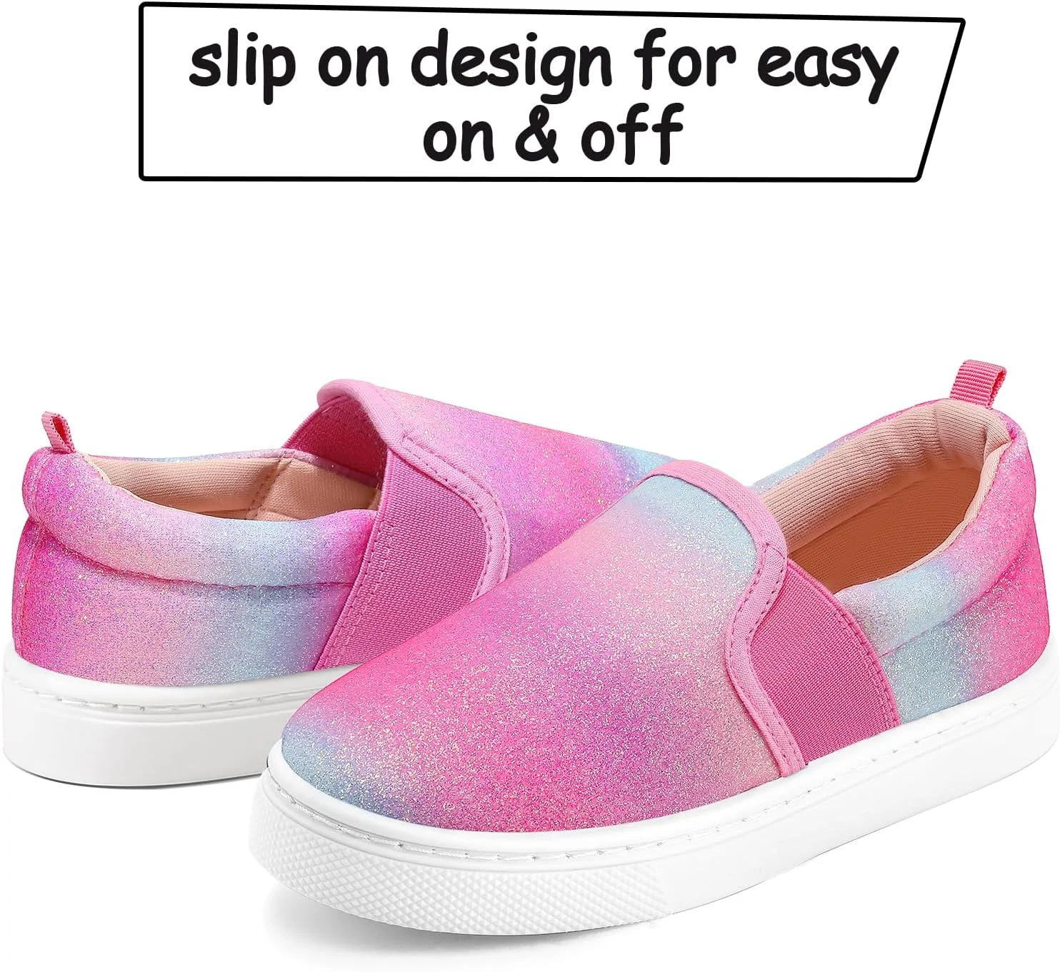 کفش های کتانی بچه گانه K KomForme برای دختران و پسران، کفش های پیاده روی بوم لغزنده، اکلیل گرادیان، سایز 11 کودک کوچک