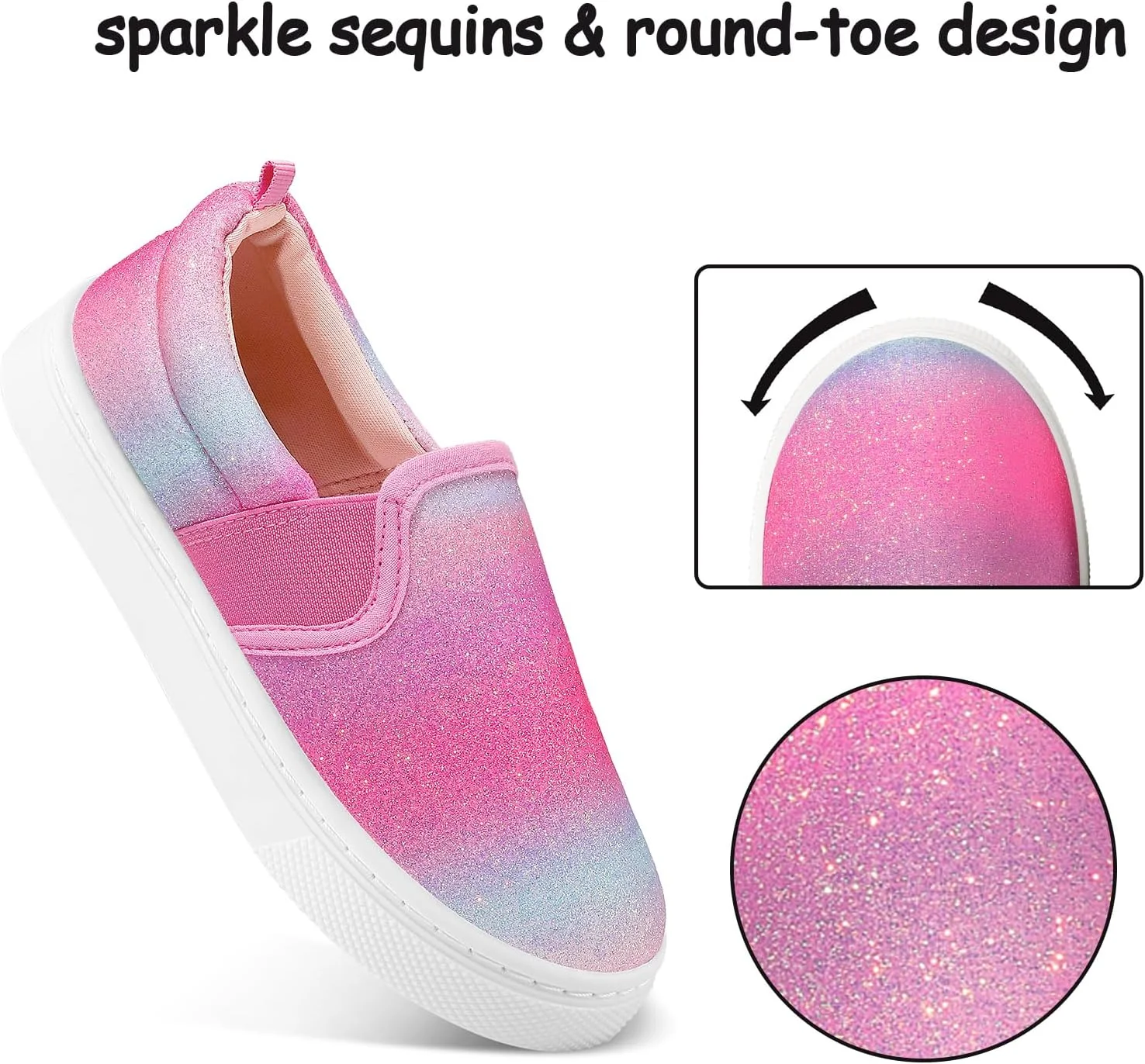 کفش های کتانی بچه گانه K KomForme برای دختران و پسران، کفش های پیاده روی بوم لغزنده، اکلیل گرادیان، سایز 11 کودک کوچک