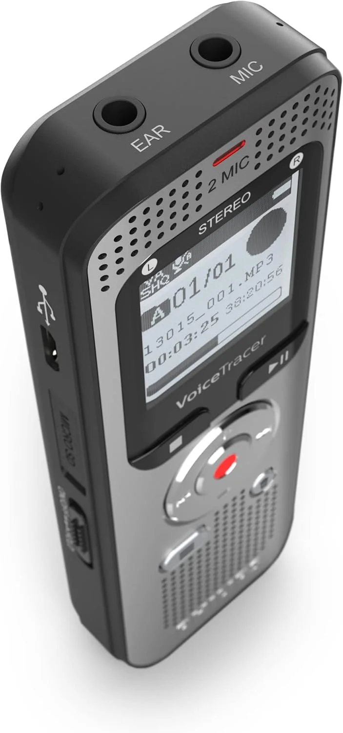 ضبط کننده صدای Philips VoiceTracer DVT2015، استریو MP3، حافظه داخلی 8 گیگابایتی، همراه با نرم افزار ابری تبدیل گفتار به متن ضبط کننده صدای Philips VoiceTracer DVT2015، استریو MP3، حافظه داخلی 8 گیگابایتی، همراه با نرم افزار ابری تبدیل گفتار به متن