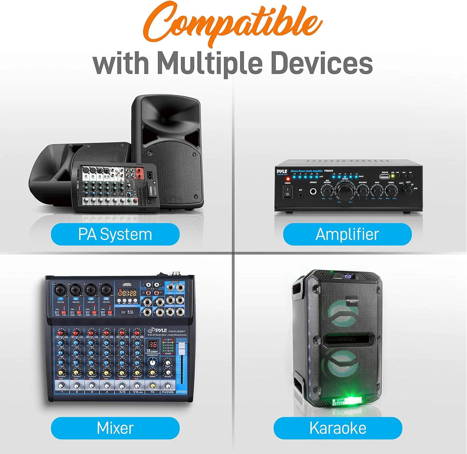 سیستم میکروفون بی سیم UHF قابل حمل - هدست بی سیم بلوتوثی میکروفون یقه ای لاوالیر با 2 فرستنده کمربندی با باتری، گیرنده، Aux، برای PA Karaoke DJ Party - Pyle PDWM2122 سیستم میکروفون بی سیم UHF قابل حمل - هدست بی سیم بلوتوثی میکروفون یقه ای لاوالیر با 2 فرستنده کمربندی با باتری، گیرنده، Aux، برای PA Karaoke DJ Party - Pyle PDWM2122