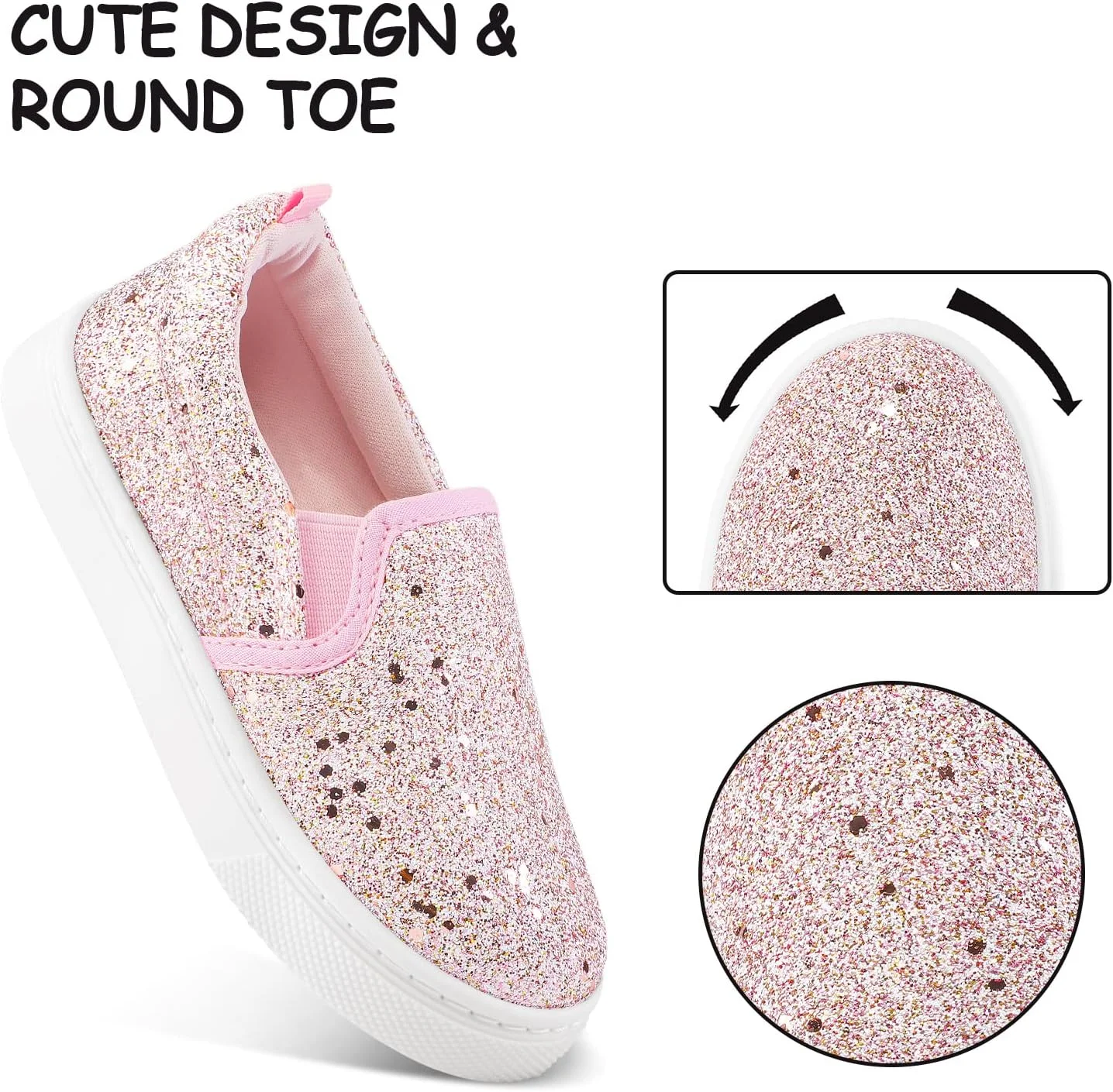 کفش‌های کتانی بچگانه K KomForme مناسب دختران و پسران، کفش‌های پیاده‌روی بوم گرد بدون بند