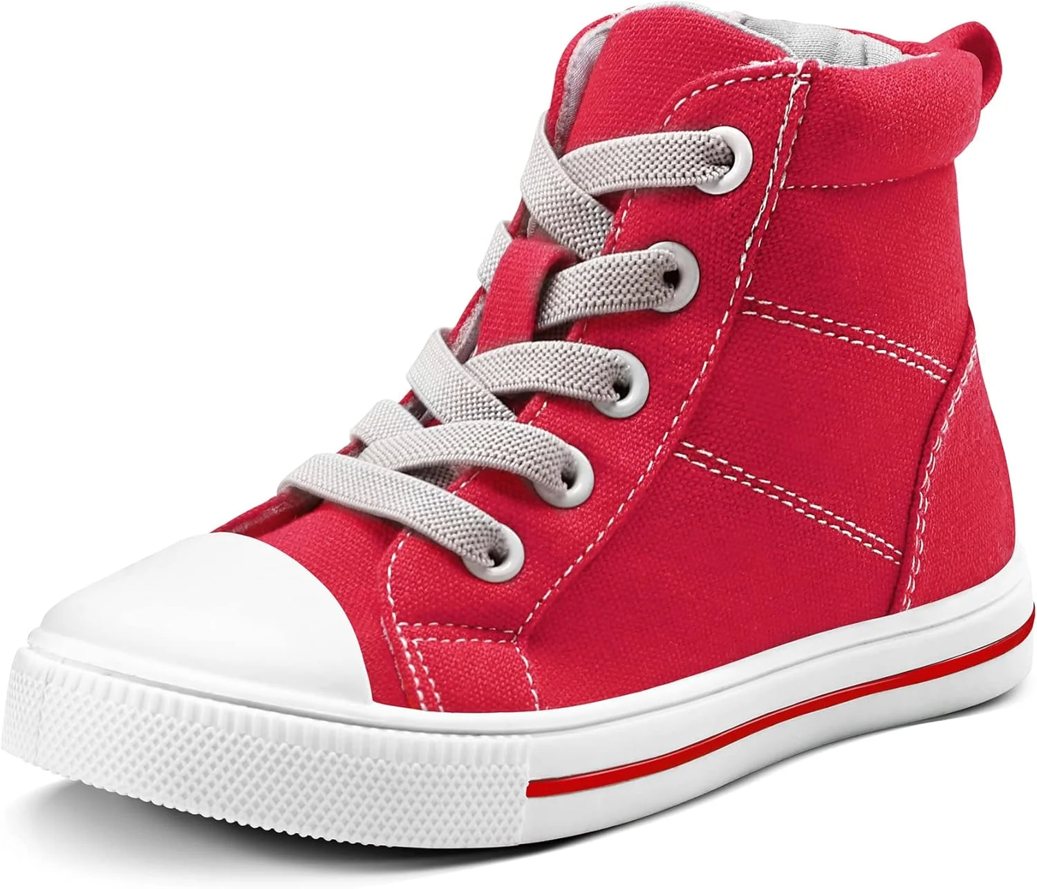 کفش کتانی بچگانه K KomForme برای پسران و دختران، کفش های ساق بلند بوم گردی و پیاده روی با زیپ، قرمز، سایز 1 بچه بزرگ کفش کتانی بچگانه K KomForme برای پسران و دختران، کفش های ساق بلند بوم گردی و پیاده روی با زیپ، قرمز، سایز 1 بچه بزرگ