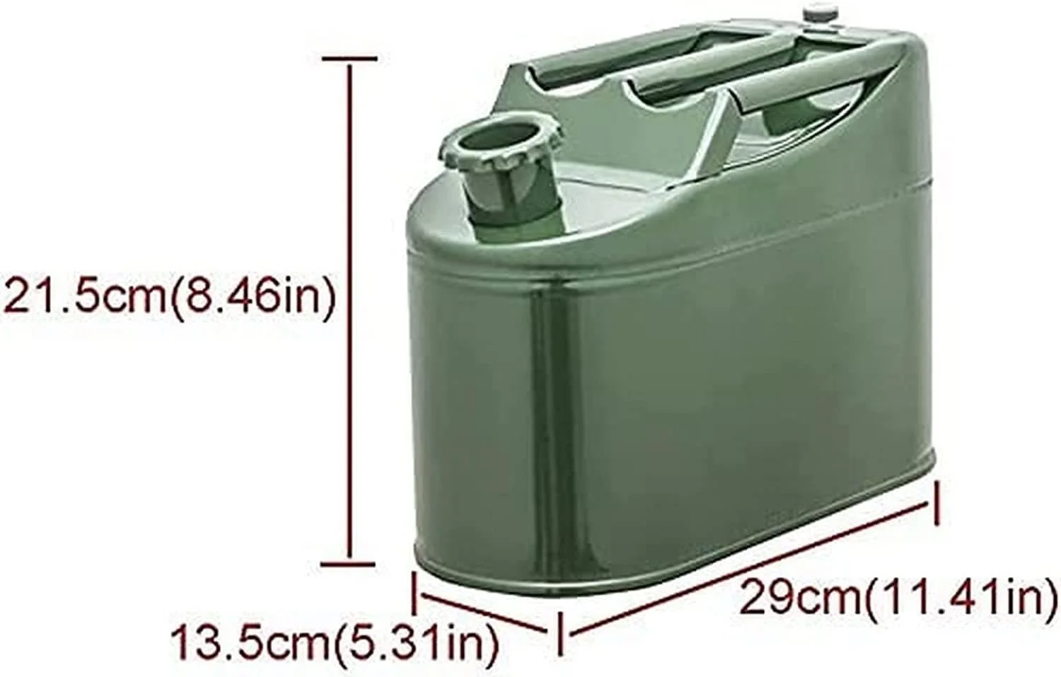 گالن بنزین BODHIS ضد نشت و ضد زنگ با لوله راهنمای روغن، ظرف فلزی قابل حمل 5 لیتری (A 5L)