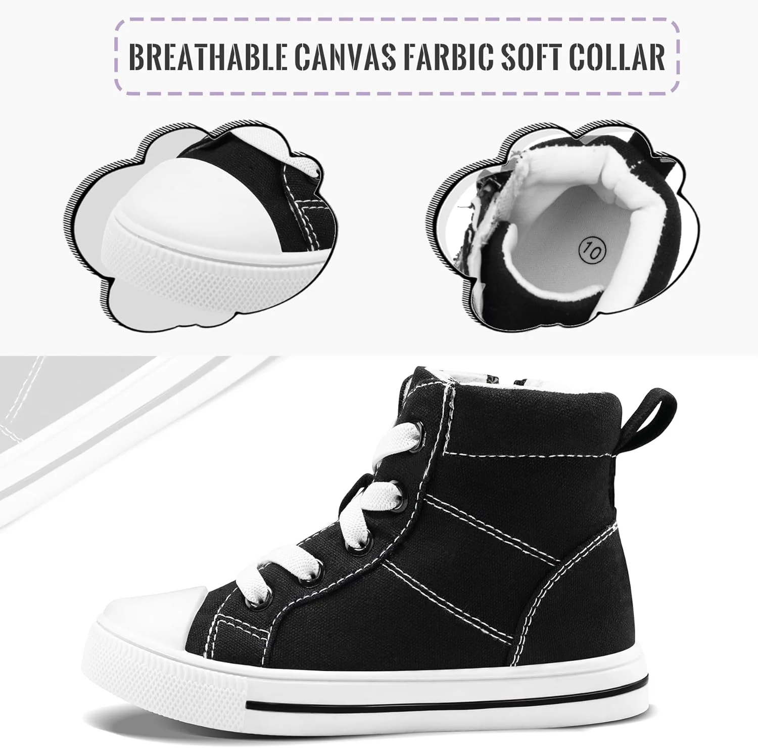 کفش کتانی ساق بلند بچه گانه K KomForme با زیپ، سایز 4 بچه بزرگ