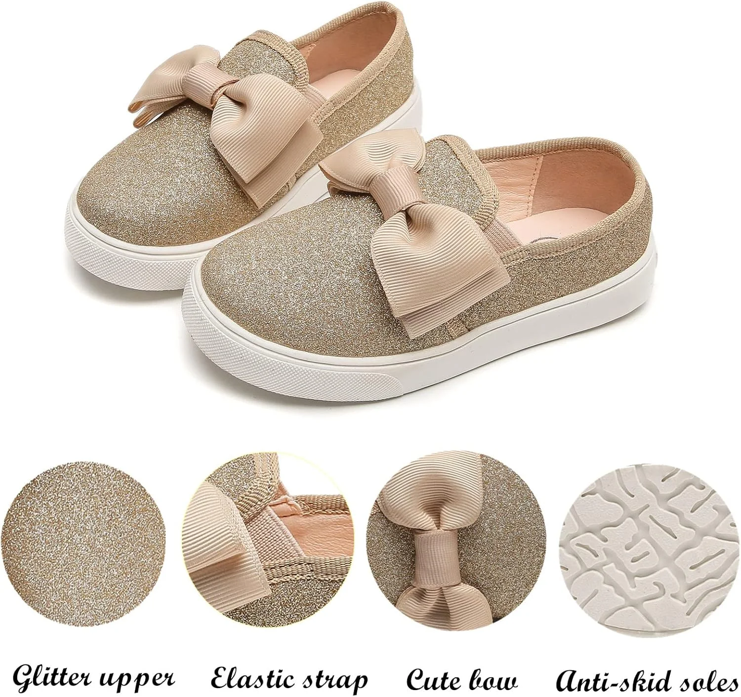 کفشهای کتانی دخترانه کیکیدام، طرح پولکی، مدل Slip On، کفش تنیس و کالج فانتزی پاپیوندار برای دختران کوچک (نوزاد/کودک نوپا/کودک بزرگ) کفشهای کتانی دخترانه کیکیدام، طرح پولکی، مدل Slip On، کفش تنیس و کالج فانتزی پاپیوندار برای دختران کوچک (نوزاد/کودک نوپا/کودک بزرگ)