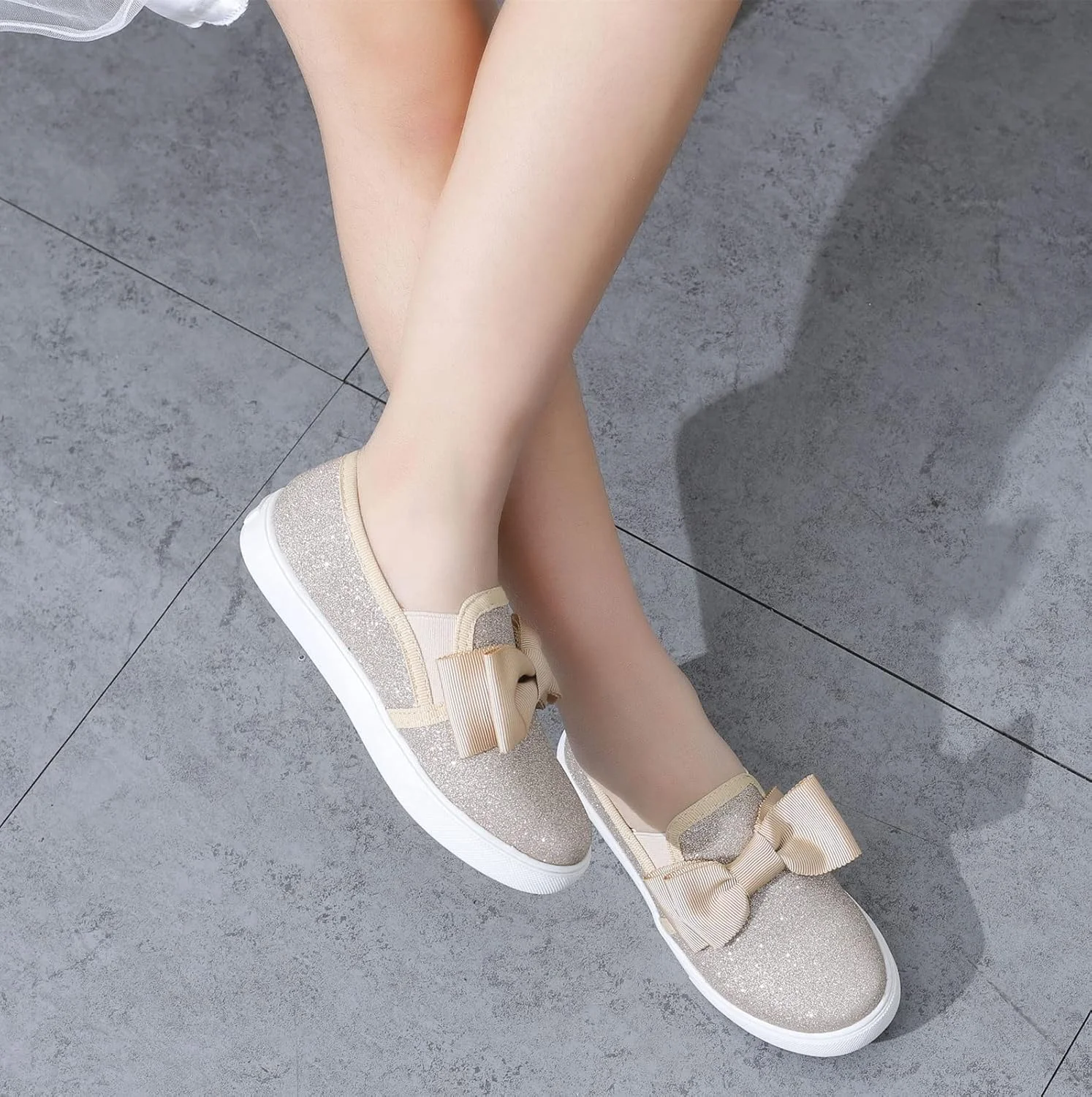 کفشهای کتانی دخترانه کیکیدام، طرح پولکی، مدل Slip On، کفش تنیس و کالج فانتزی پاپیوندار برای دختران کوچک (نوزاد/کودک نوپا/کودک بزرگ) کفشهای کتانی دخترانه کیکیدام، طرح پولکی، مدل Slip On، کفش تنیس و کالج فانتزی پاپیوندار برای دختران کوچک (نوزاد/کودک نوپا/کودک بزرگ)
