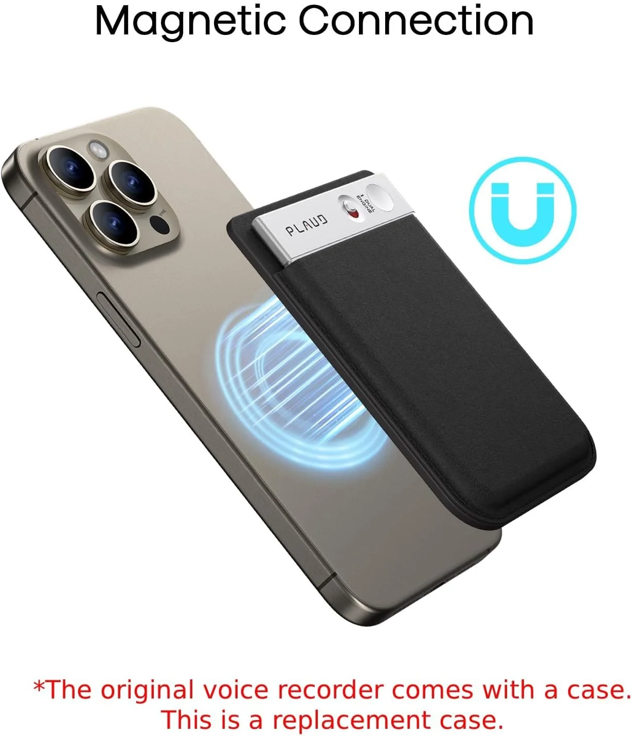 کیف حمل ضبط کننده صدای PLAUD، مشکی، مناسب برای همه