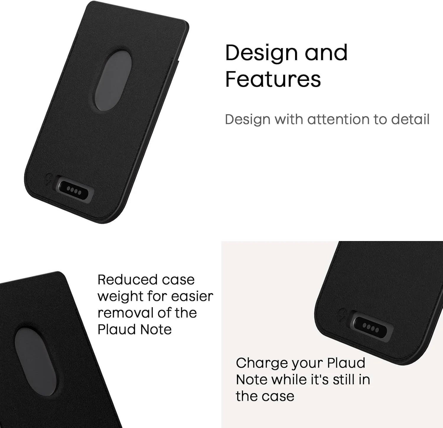 کیف حمل ضبط کننده صدای PLAUD، مشکی، مناسب برای همه