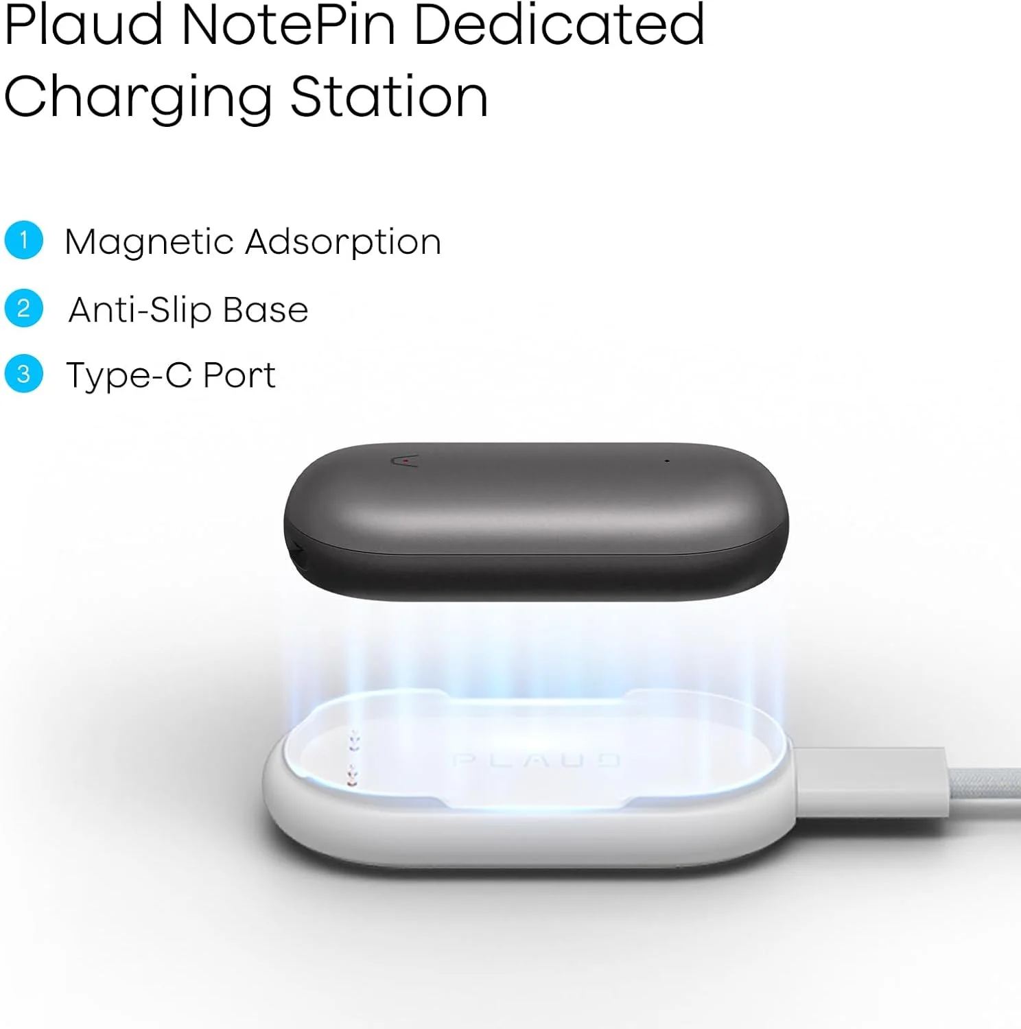 پایه شارژ مغناطیسی PLAUD NotePin، پایه شارژر مغناطیسی با پایه ضد لغزش و کابل بافته شده USB-C، لوازم جانبی جایگزین شارژ سریع 2 ساعته برای ضبط کننده صدای هوش مصنوعی NotePin پایه شارژ مغناطیسی PLAUD NotePin، پایه شارژر مغناطیسی با پایه ضد لغزش و کابل بافته شده USB-C، لوازم جانبی جایگزین شارژ سریع 2 ساعته برای ضبط کننده صدای هوش مصنوعی NotePin