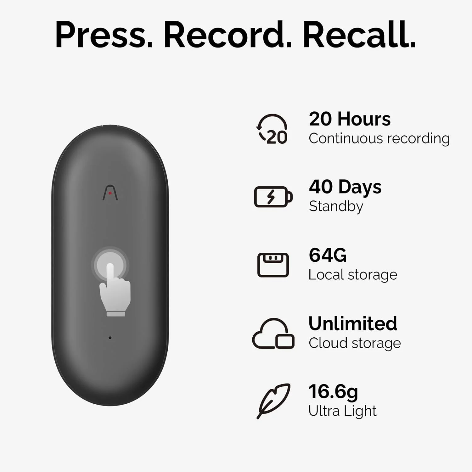 ضبط کننده صدای هوش مصنوعی، ضبط کننده صدای PLAUD NotePIN، کنترل برنامه، رونویسی و خلاصه سازی با پشتیبانی از ChatGPT، پشتیبانی از 59 زبان، حافظه 64 گیگابایتی، خاکستری ضبط کننده صدای هوش مصنوعی، ضبط کننده صدای PLAUD NotePIN، کنترل برنامه، رونویسی و خلاصه سازی با پشتیبانی از ChatGPT، پشتیبانی از 59 زبان، حافظه 64 گیگابایتی، خاکستری