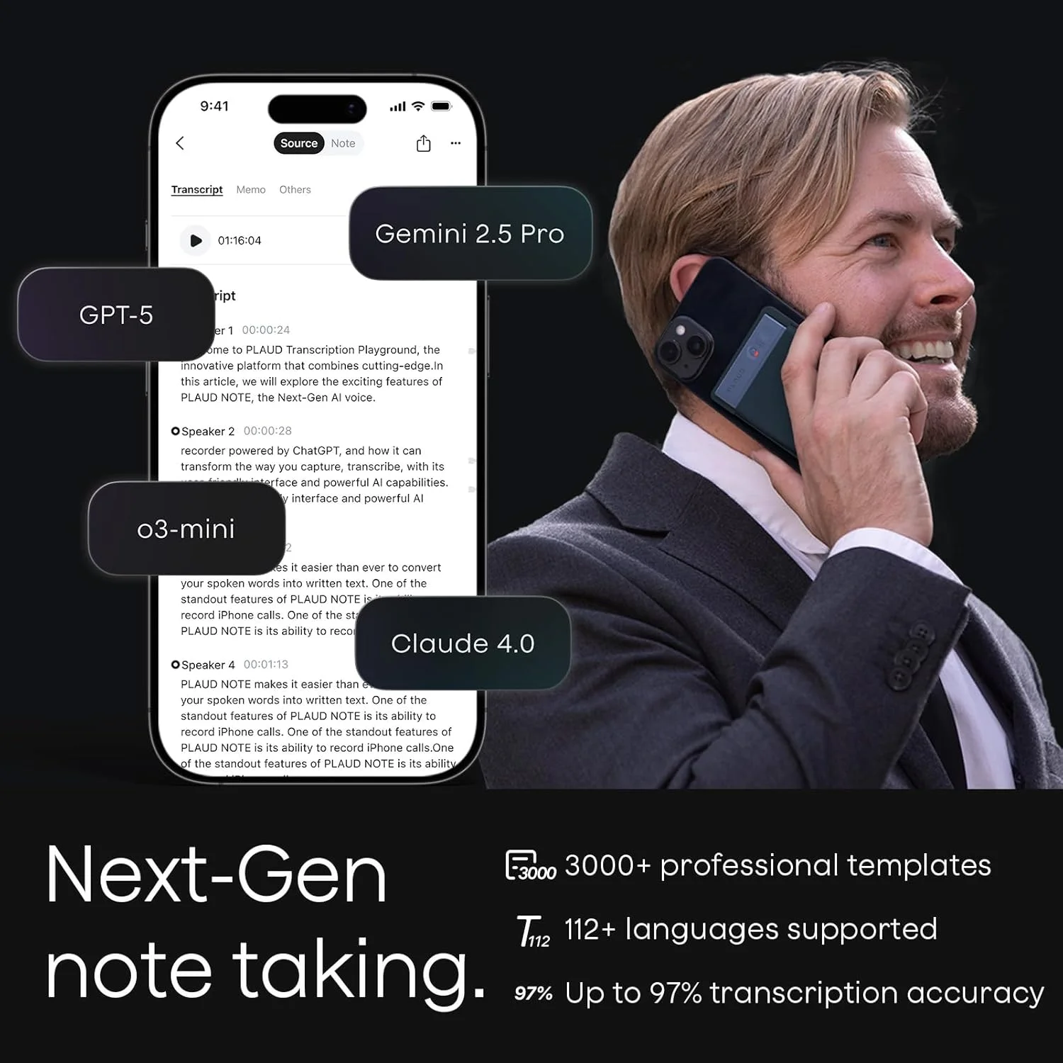 ضبط کننده صدای هوش مصنوعی Plaud Note به همراه کاور، کنترل از طریق اپلیکیشن، رونویسی و خلاصه سازی با فناوری هوش مصنوعی، پشتیبانی از 112 زبان، 64 گیگابایت، مناسب برای کلاس ها، جلسات، تماس ها ضبط کننده صدای هوش مصنوعی Plaud Note به همراه کاور، کنترل از طریق اپلیکیشن، رونویسی و خلاصه سازی با فناوری هوش مصنوعی، پشتیبانی از 112 زبان، 64 گیگابایت، مناسب برای کلاس ها، جلسات، تماس ها