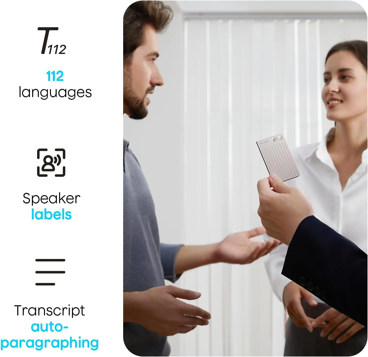 دستگاه ضبط صدای هوش مصنوعی PLAUD Note مشکی با کیف مشکی، کنترل برنامه، رونویسی و خلاصه سازی با فناوری هوش مصنوعی، پشتیبانی از 112 زبان، حافظه 64 گیگابایتی، ضبط کننده صدا برای سخنرانی ها، جلسات، تماس ها دستگاه ضبط صدای هوش مصنوعی PLAUD Note مشکی با کیف مشکی، کنترل برنامه، رونویسی و خلاصه سازی با فناوری هوش مصنوعی، پشتیبانی از 112 زبان، حافظه 64 گیگابایتی، ضبط کننده صدا برای سخنرانی ها، جلسات، تماس ها