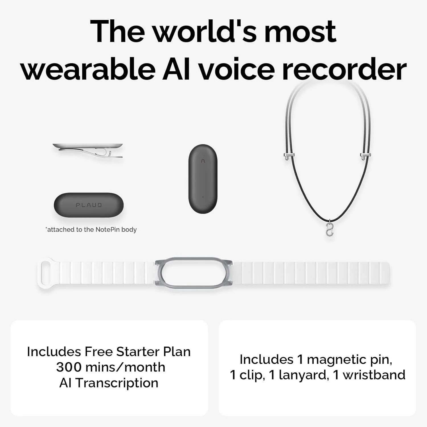 ضبط کننده صدای هوش مصنوعی، ضبط کننده صدای PLAUD NotePIN، کنترل برنامه، رونویسی و خلاصه سازی با پشتیبانی از ChatGPT، پشتیبانی از 59 زبان، حافظه 64 گیگابایتی، خاکستری ضبط کننده صدای هوش مصنوعی، ضبط کننده صدای PLAUD NotePIN، کنترل برنامه، رونویسی و خلاصه سازی با پشتیبانی از ChatGPT، پشتیبانی از 59 زبان، حافظه 64 گیگابایتی، خاکستری