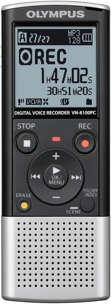 دستگاه ضبط صدای دیجیتال OM SYSTEM Olympus VN-8100 مدل 142600 (نقره ای و مشکی)