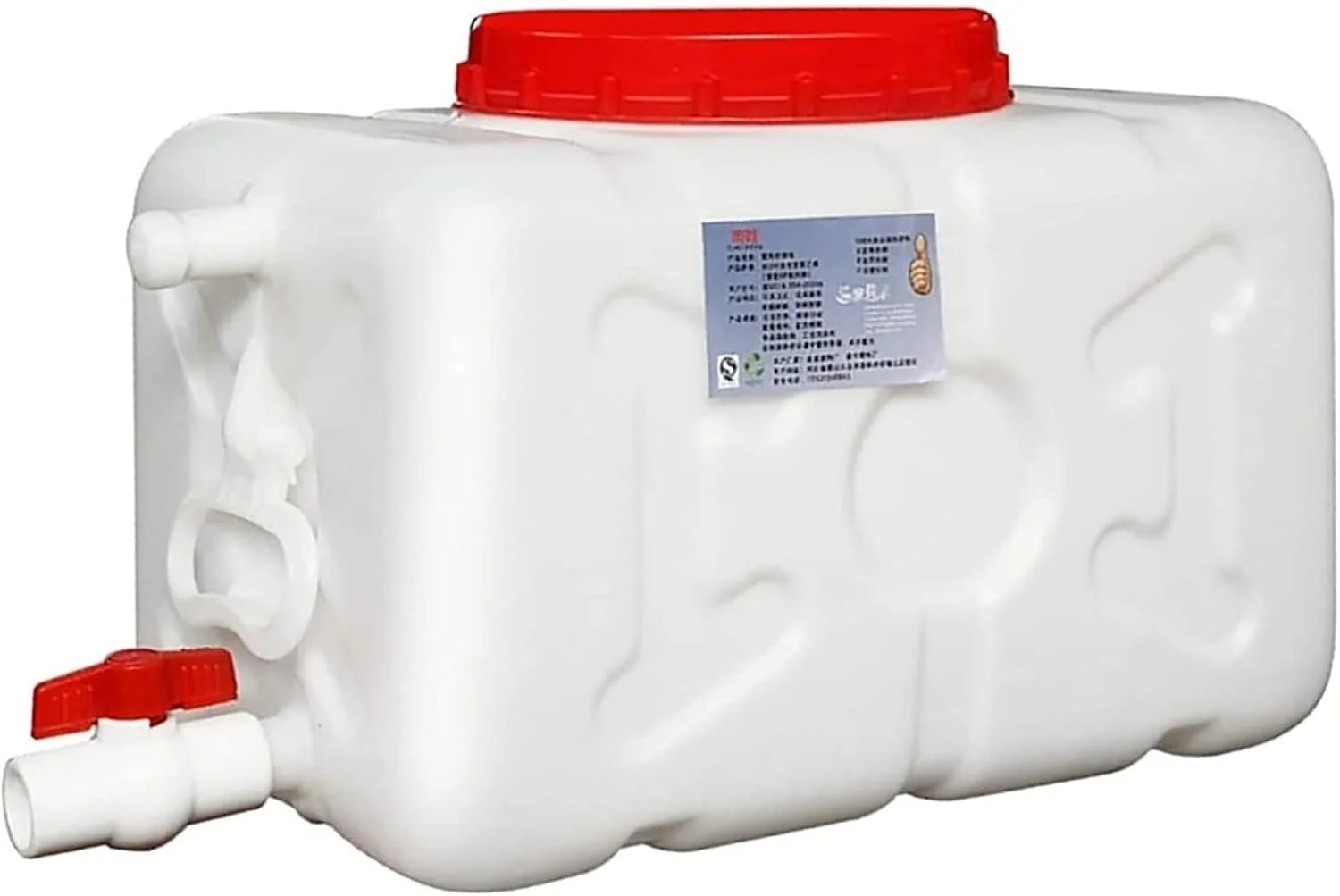 مخزن آب فضای باز JIESOO 25L/50L/100L/150L/200L برای مصارف خانگی، بشکه تانک خارجی ضخیم مستطیل سفید (50 لیتر)