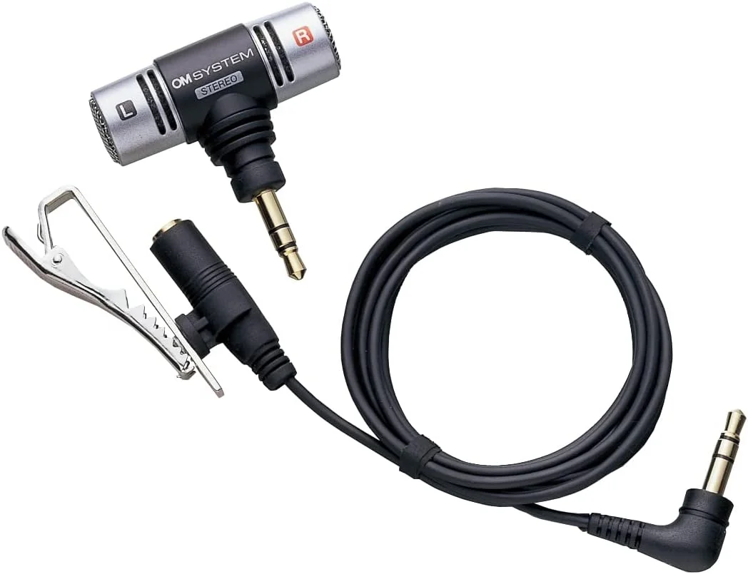 میکروفون استریو OM SYSTEM ME-51 S برای ضبط صدا دیجیتال (نوع T) - مناسب برای سری WS / سری DM از ضبط های Olympus، مشکی