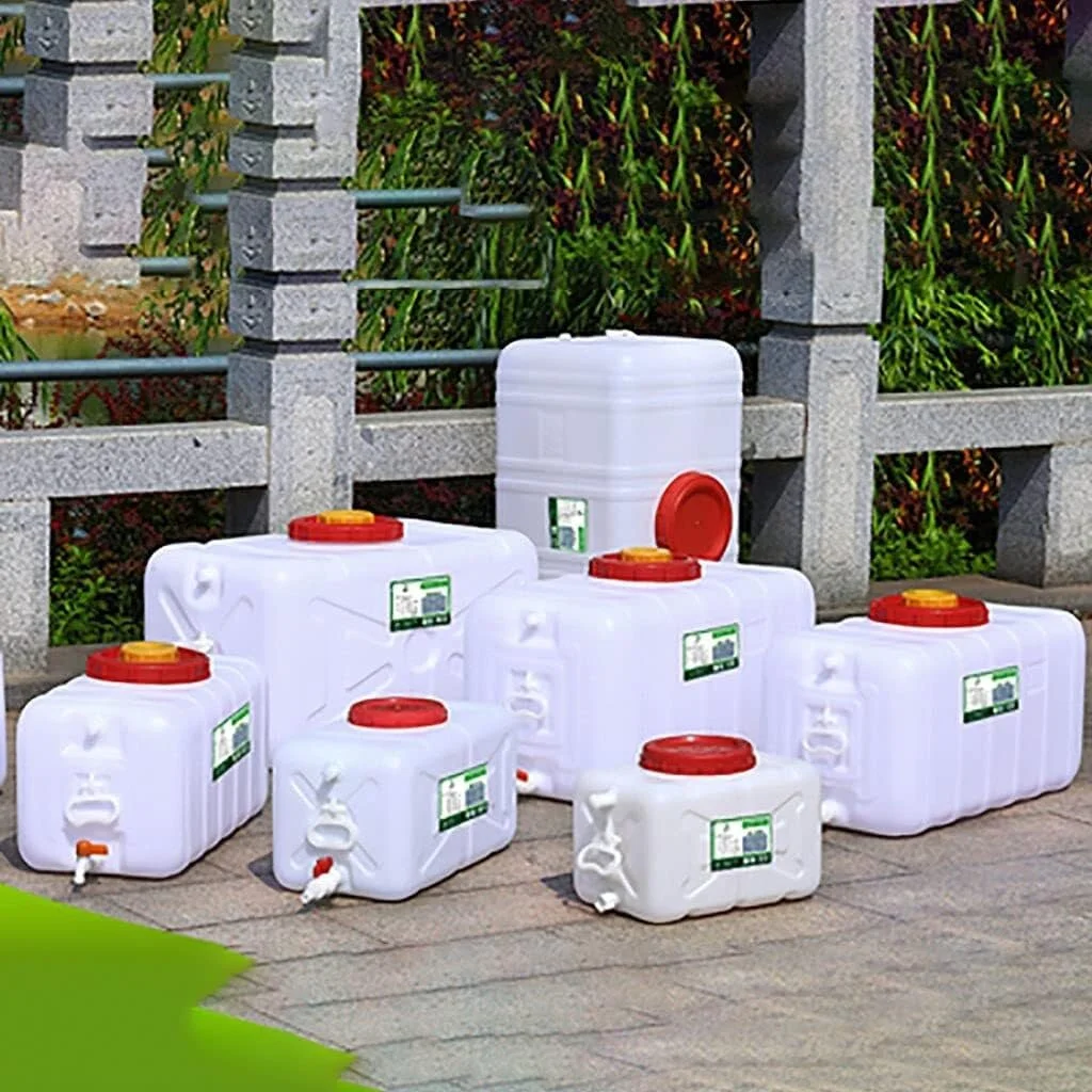 مخزن آب JIESOO 25L/50L/100L/150L/200L، بشکه جمع آوری آب باران مستطیلی، مخزن آب قابل حمل در فضای باز، ظرف آب خودرو، حمل کننده آب (50 لیتر)