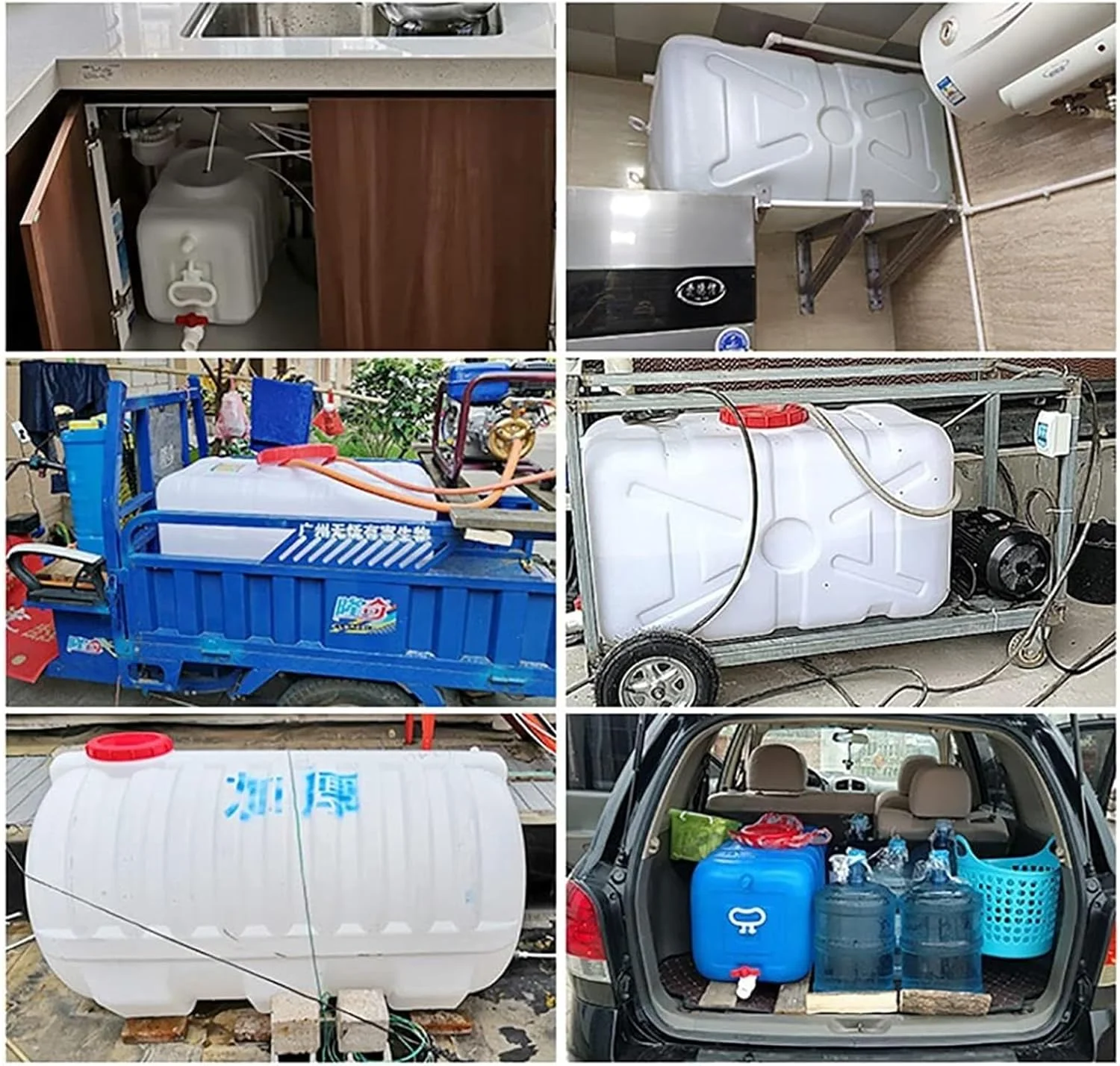 سطل ذخیره آب پلاستیکی JIESOO با درجه غذایی، مخزن آب قابل حمل با دسته، سطل فضای باز، مخزن ذخیره آب با ظرفیت بزرگ (110 لیتر)