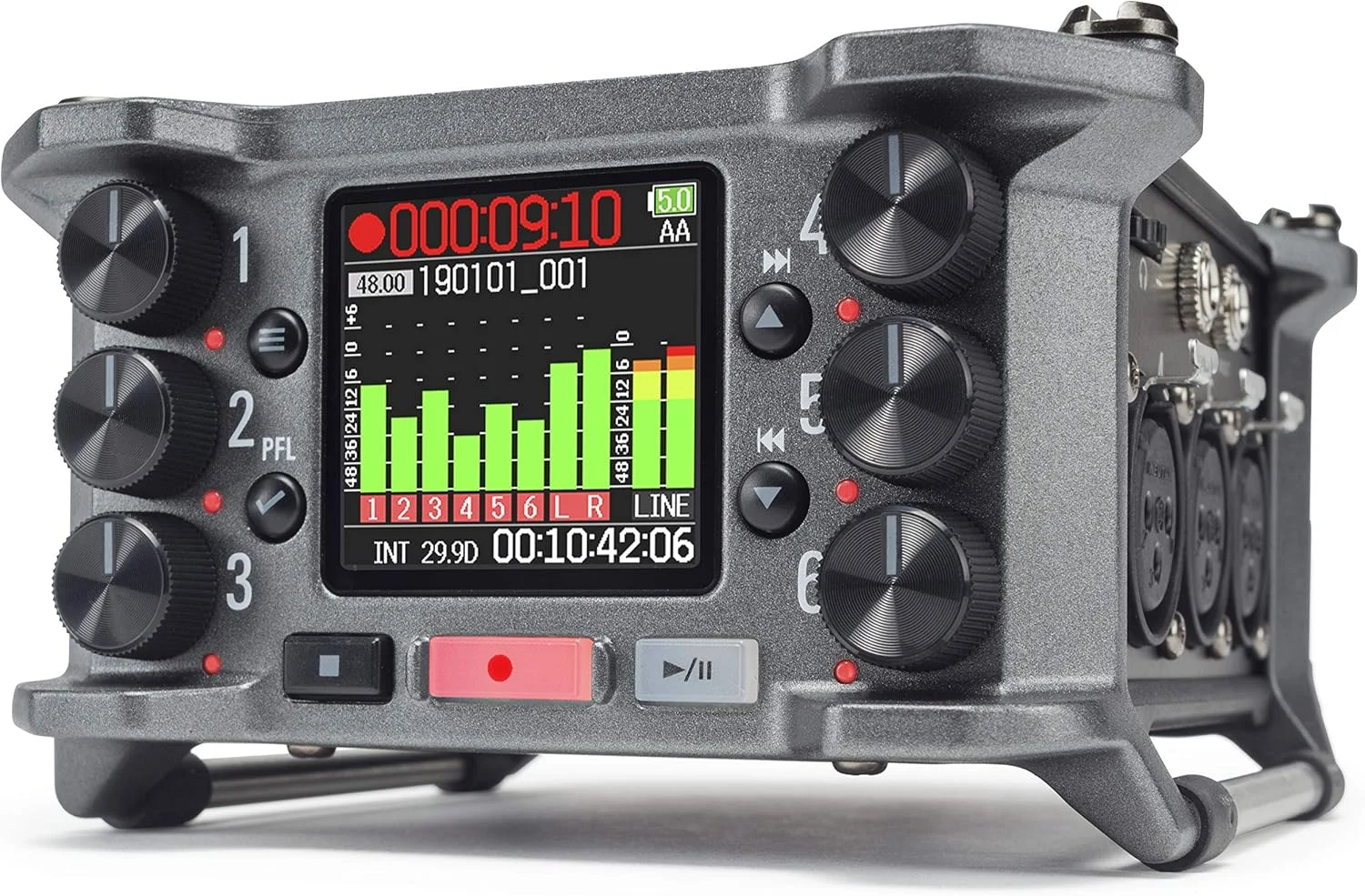 دستگاه ضبط صدا حرفه ای مولتی ترک زوم F6 | نسخه انگلستان | 6 کانال 14 ترک | 32 بیت شناور | مبدل دوگانه A/D | تایم کد | پادکست | صدای فیلم | ضبط زنده | بدنه فلزی آنتراسیت دستگاه ضبط صدا حرفه ای مولتی ترک زوم F6 | نسخه انگلستان | 6 کانال 14 ترک | 32 بیت شناور | مبدل دوگانه A/D | تایم کد | پادکست | صدای فیلم | ضبط زنده | بدنه فلزی آنتراسیت