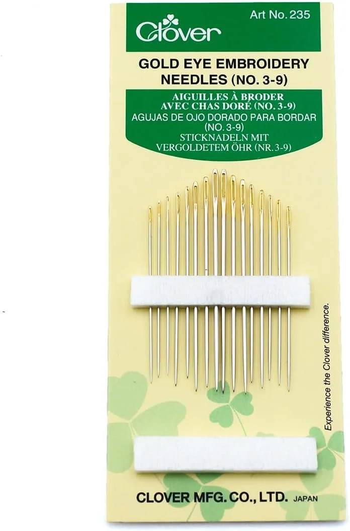 سوزن های گلدوزی چشم طلایی Clover سایز 3/9 بسته 16 عددی، 235، هر کدام سوزن های گلدوزی چشم طلایی Clover سایز 3/9 بسته 16 عددی، 235، هر کدام