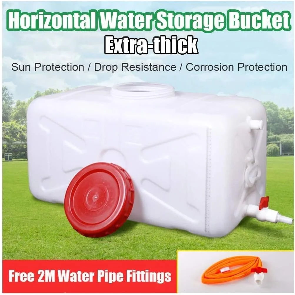ظرف آب JIESOO سطل آب پلاستیکی 50L/100L/150L/200L مخازن آب پلاستیکی مقاوم در برابر افتادن سطل مسافرتی در فضای باز ذخیره آب برای کمپینگ و پیاده روی (200L)