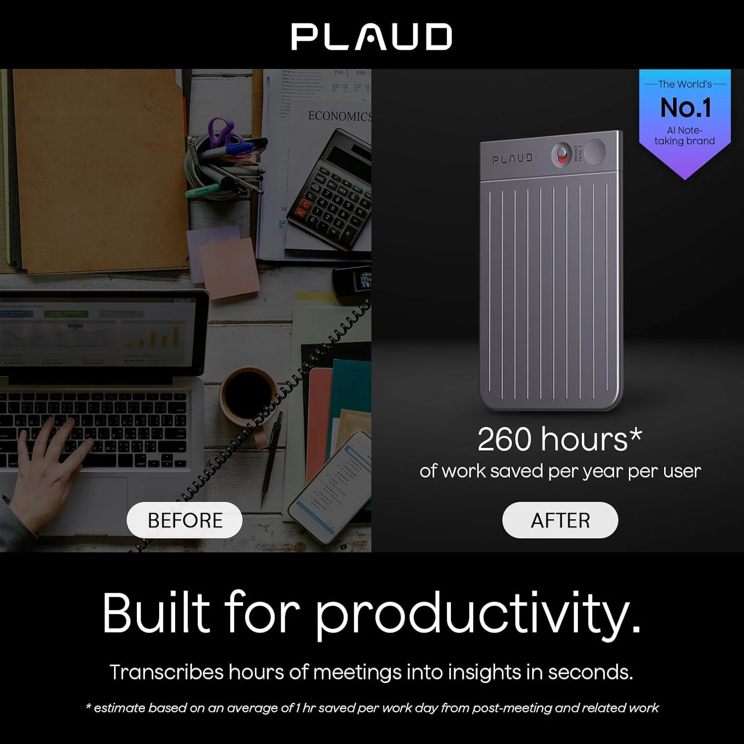 دستگاه ضبط صدا هوش مصنوعی Plaud Note / دستگاه ضبط صدا با قابلیت کنترل برنامه، رونویسی و خلاصه سازی هوش مصنوعی، پشتیبانی از 112 زبان، ضبط کننده صدای دیجیتال 64 گیگابایتی برای سخنرانی ها، جلسات، تماس ها