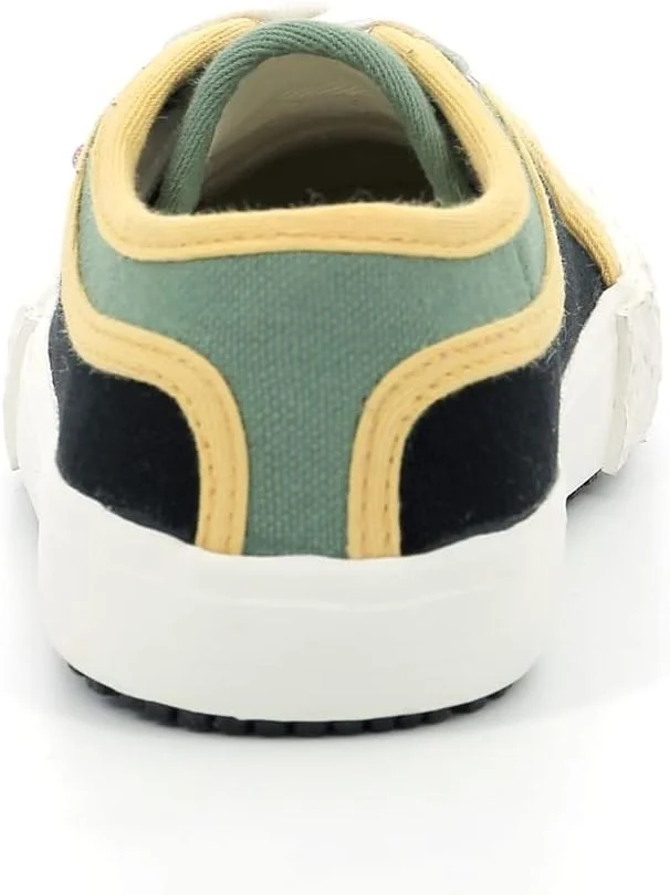 کفش کتانی پسرانه و دخترانه کیکرز مدل GEECK، مشکی سبز، سایز 6 UK کودک، مشکی سبز