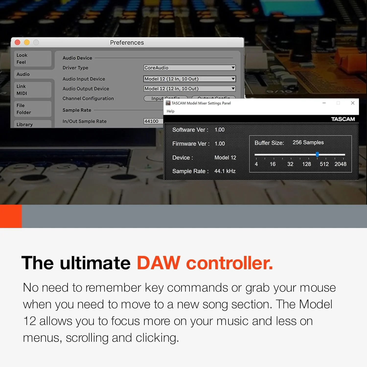 استودیوی ضبط، میکسر، کارت صدای USB و کنترلر DAW دیجیتال 12 تراکه Tascam Model 12 استودیوی ضبط، میکسر، کارت صدای USB و کنترلر DAW دیجیتال 12 تراکه Tascam Model 12
