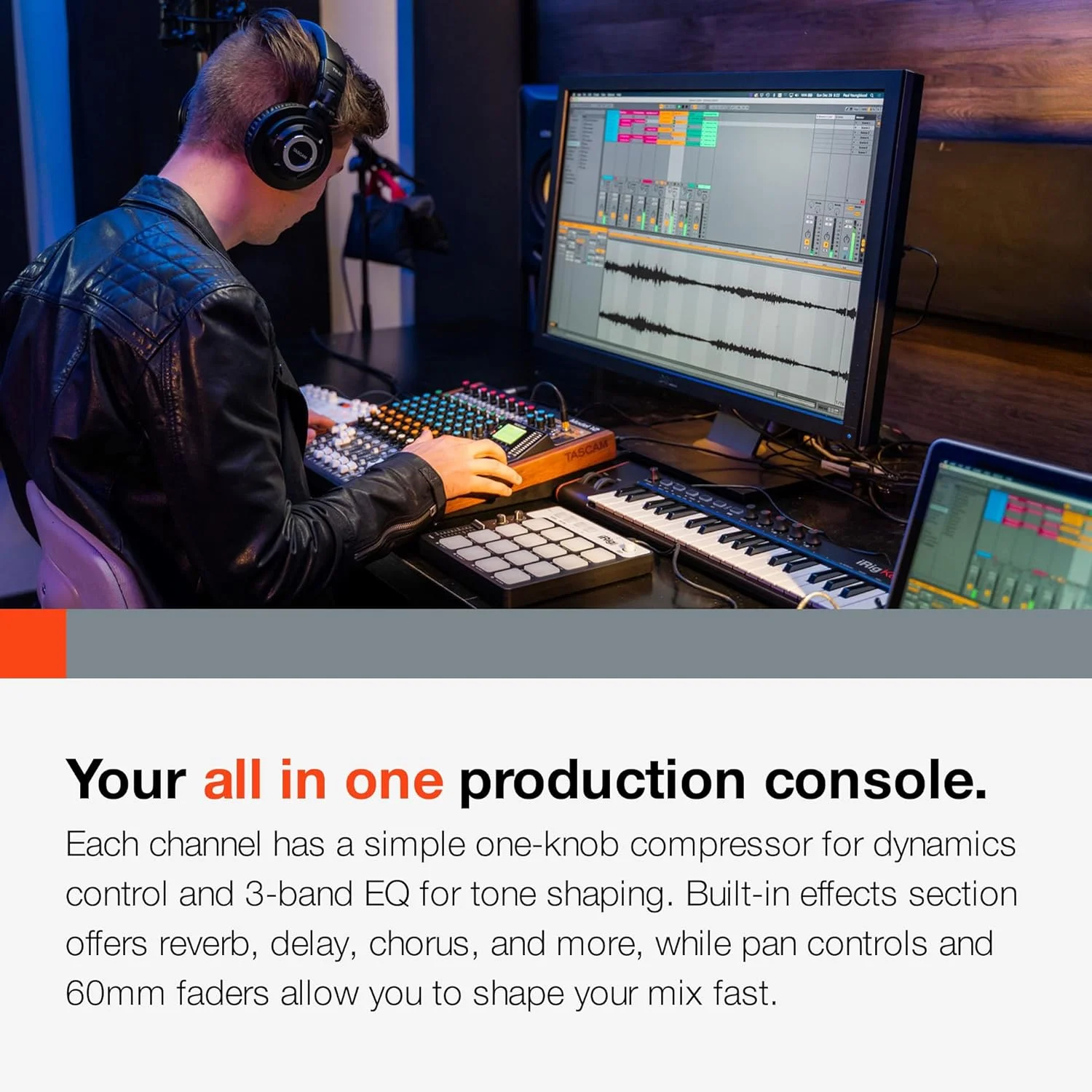 استودیوی ضبط، میکسر، کارت صدای USB و کنترلر DAW دیجیتال 12 تراکه Tascam Model 12 استودیوی ضبط، میکسر، کارت صدای USB و کنترلر DAW دیجیتال 12 تراکه Tascam Model 12