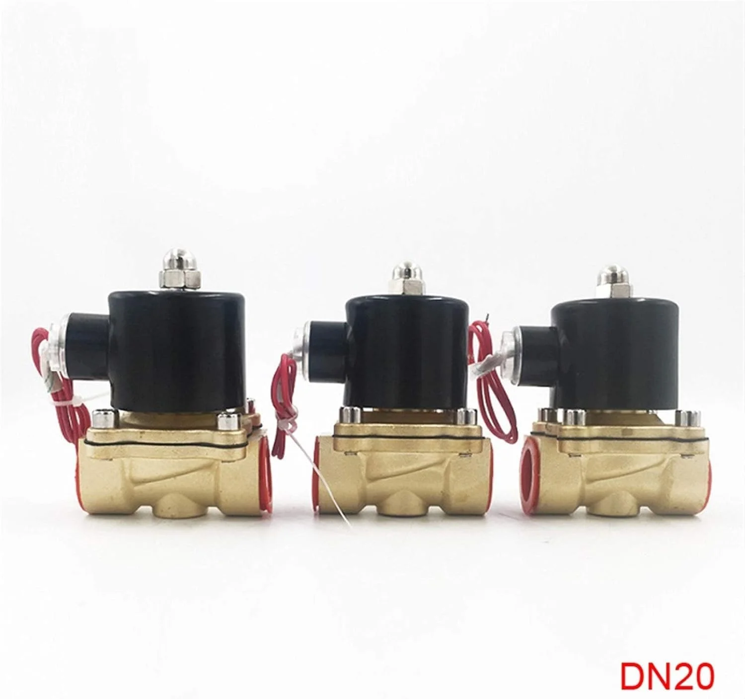 LZFuiop 1 عدد شیر برقی الکترومغناطیسی نرمال بسته 3/4 اینچ 220 ولت AC مدل DN20 N/C 2W200-20 شیر پنوماتیک 12 ولت / 24 ولت DC برای آب، روغن، هوا (: DC12V)(AC220V)